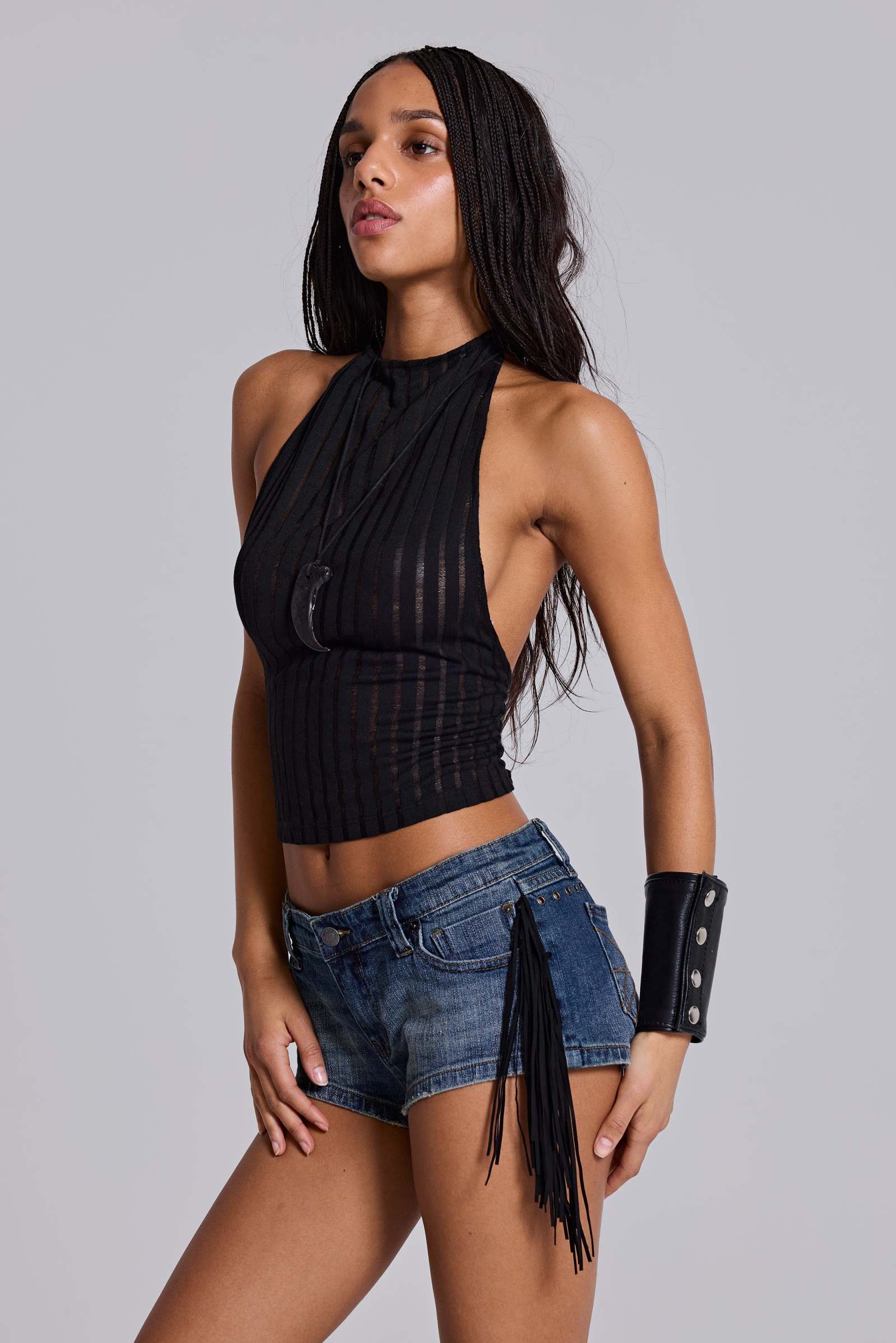 Black Zene Backless Top