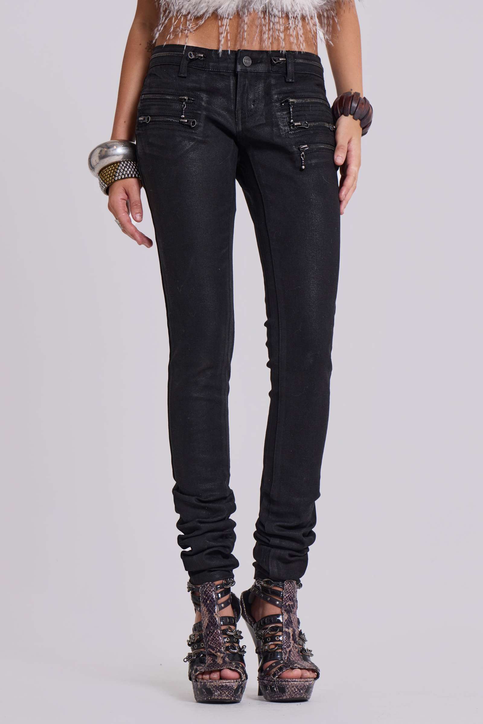 Ardor Coated Low Rise Skinny Jeans