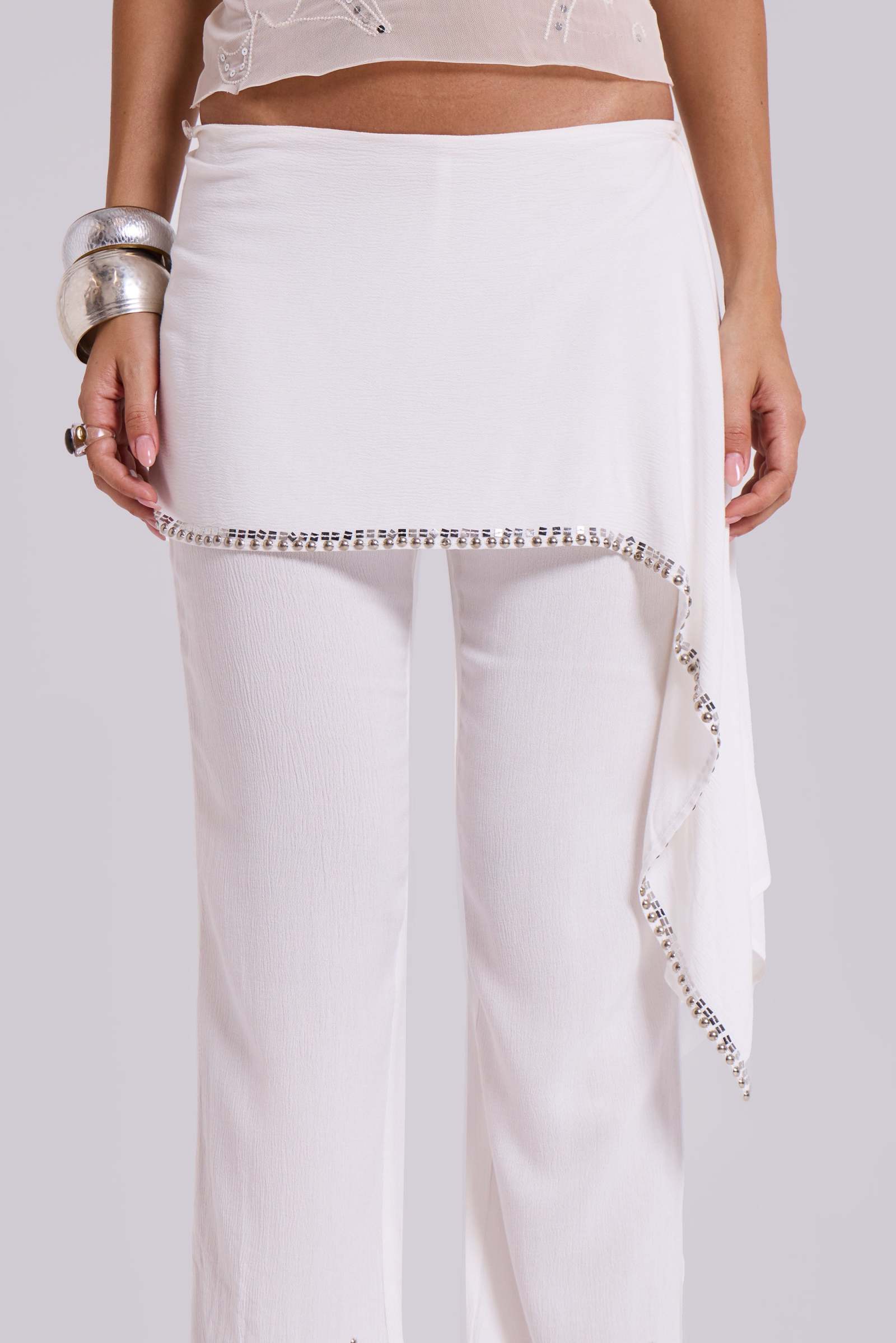 【THE MOZZ】Newt Pleated Skirt Pants Tatiana Multiway Studded Skirt Over Trousers | Jaded London