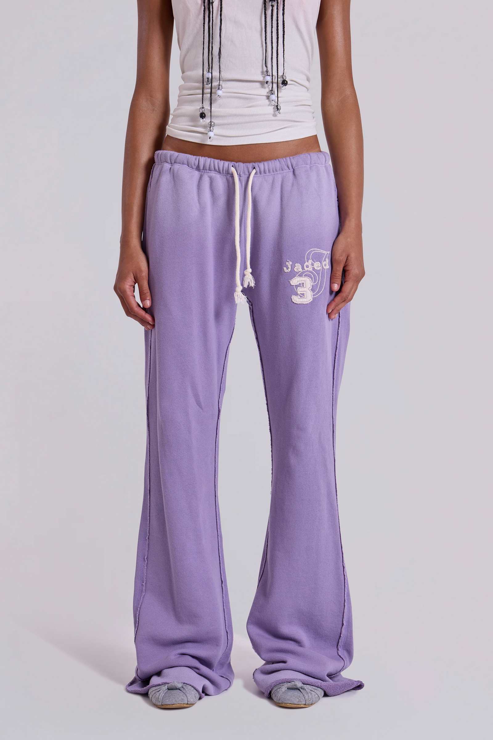 Cleo Slouchy Bootcut Jogger in Purple