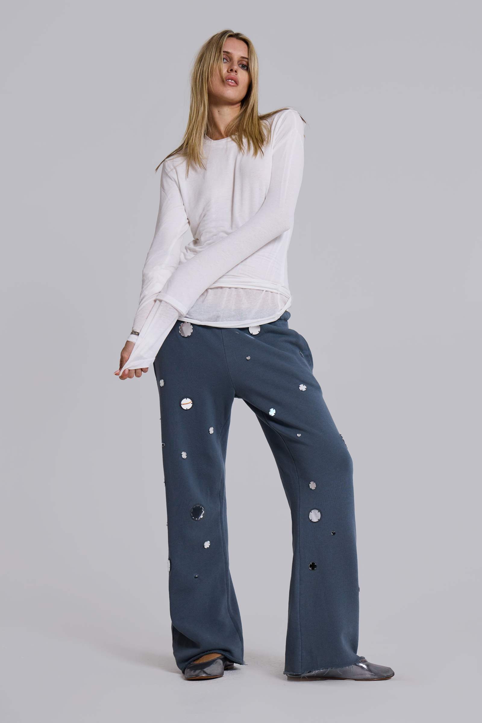Tarra Embellished Slouchy Bootcut Jogger