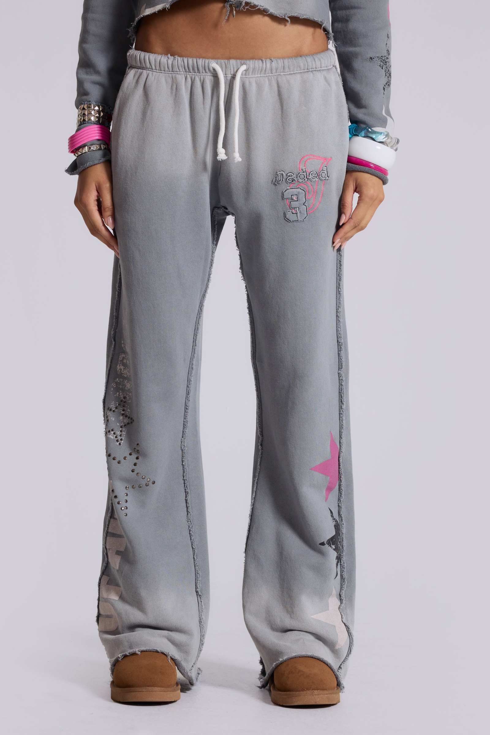 Cleo Graphic Slouchy Bootcut Jogger