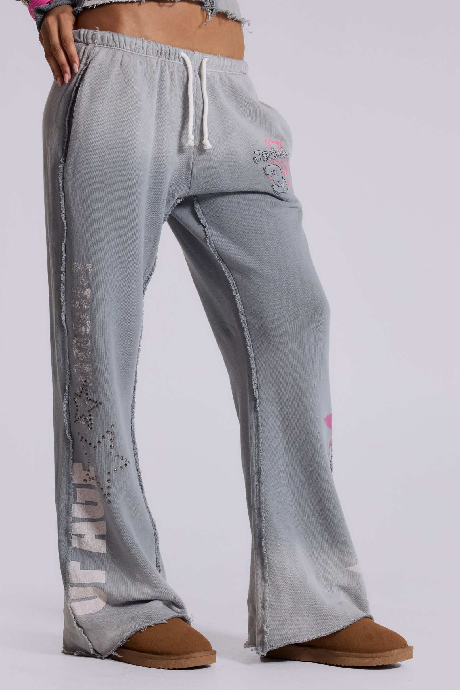 Cleo Graphic Slouchy Bootcut Jogger