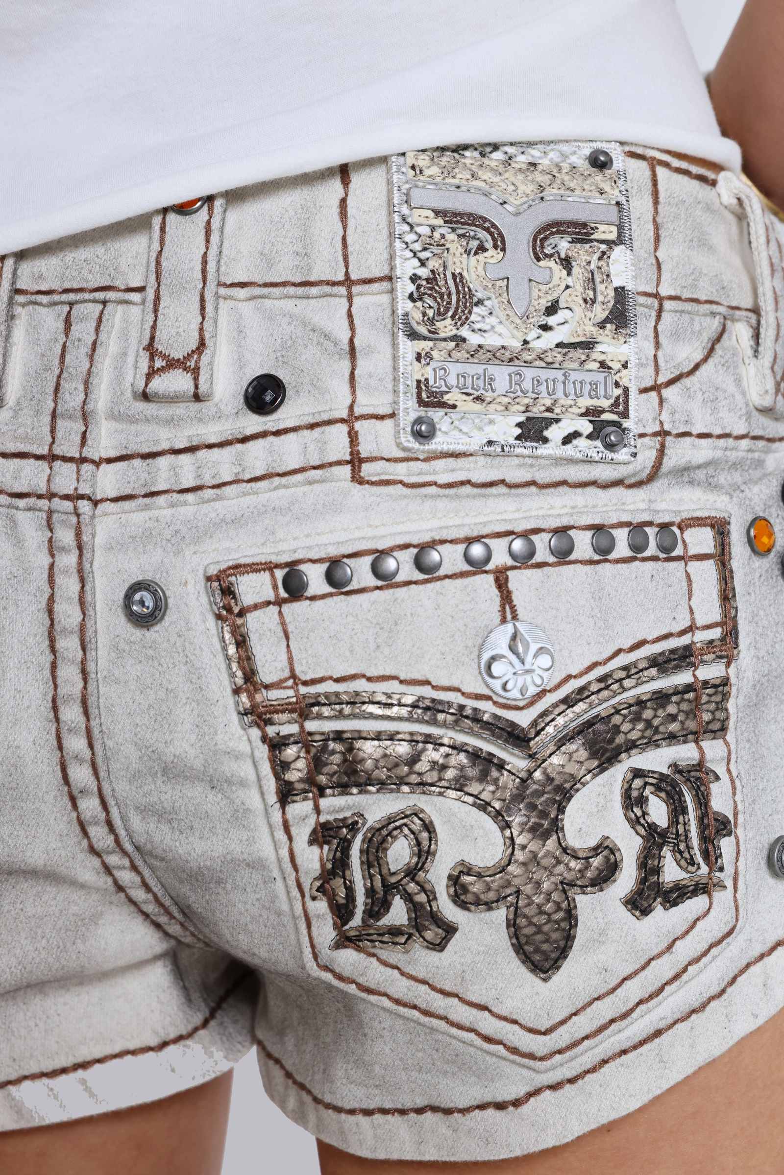 Rock Revival Dirty Studded Mini Shorts