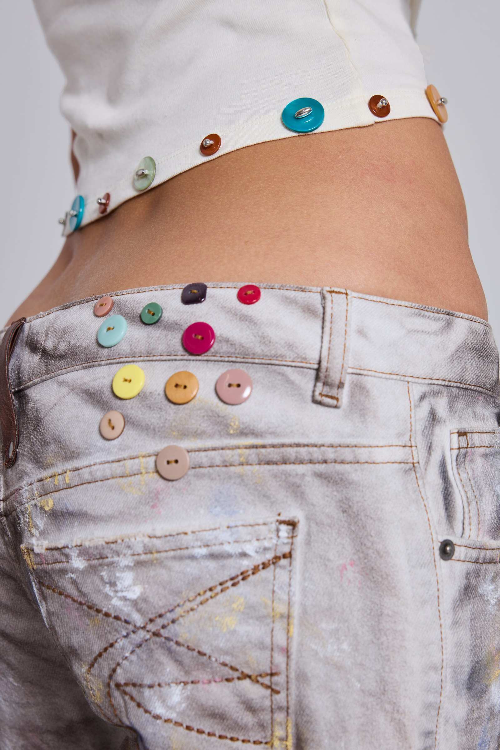 Solira Button Cut Out Top