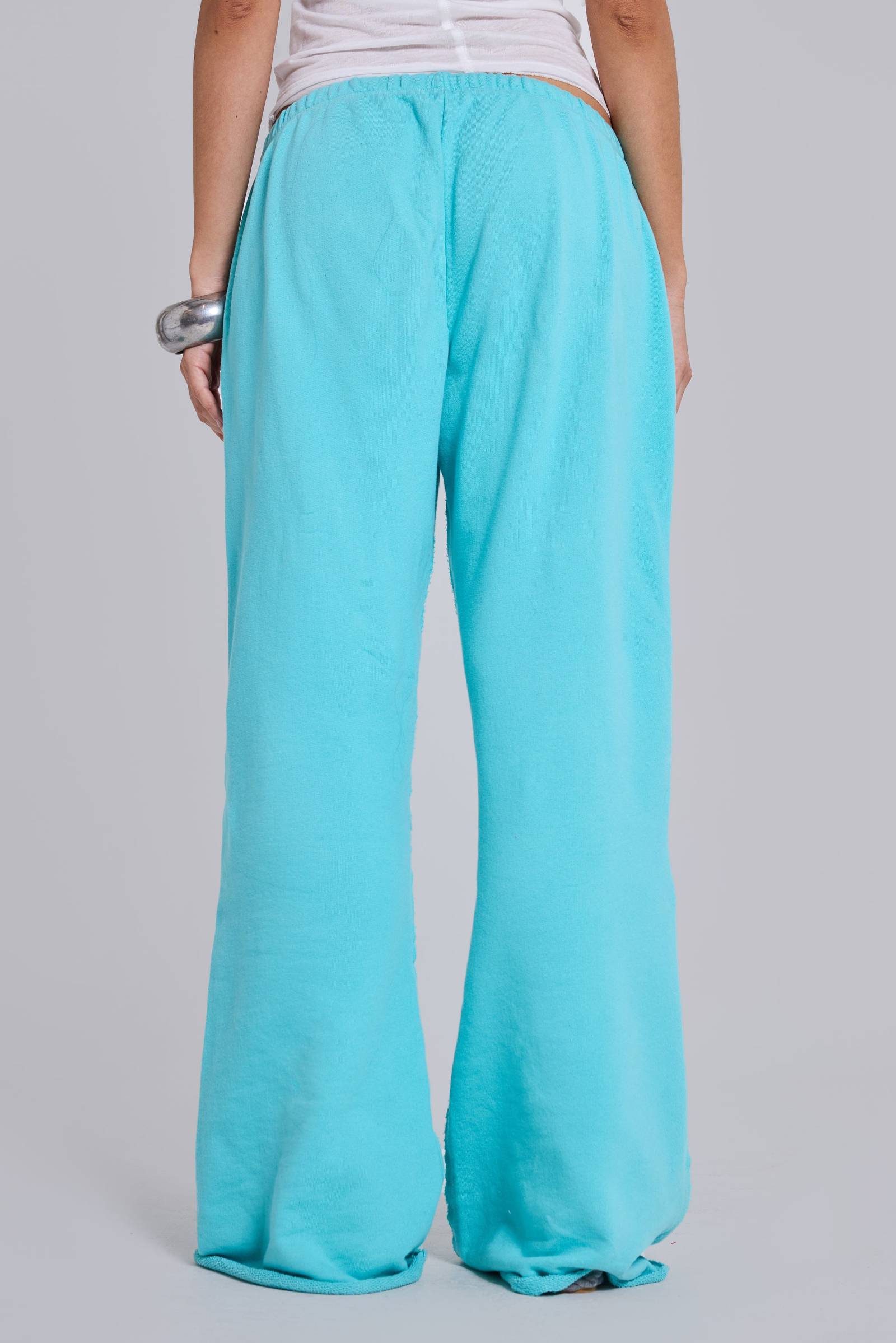 Cleo Slouchy Bootcut Jogger in Turquoise