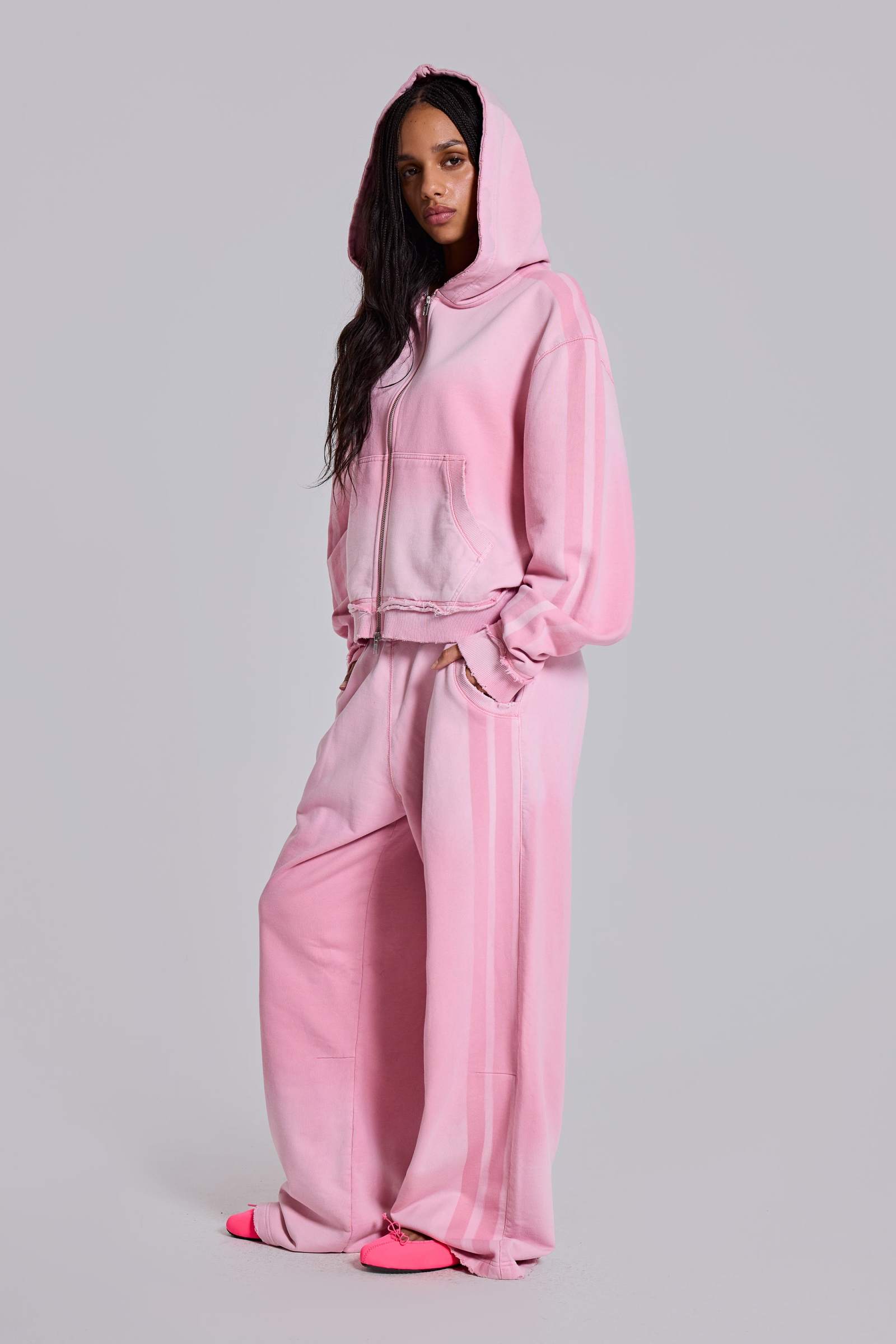 Pink Sporty Baggy Monster Hoodie