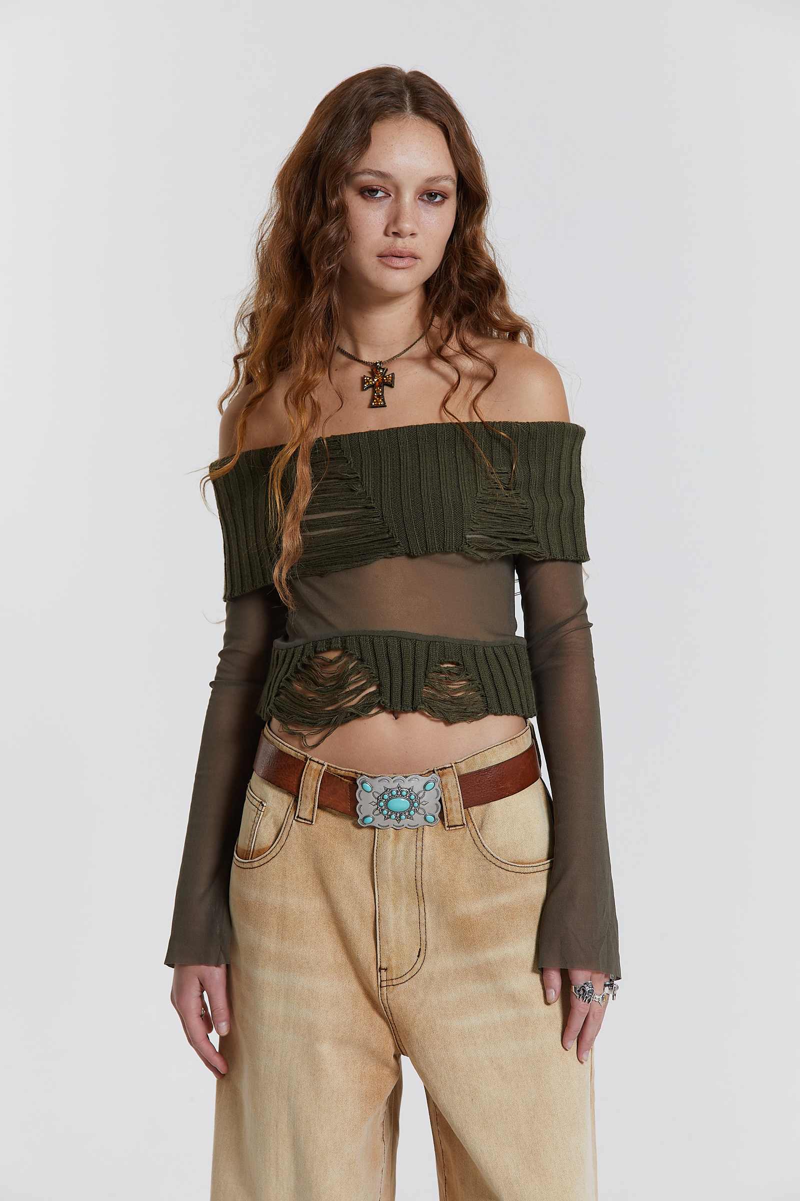 Nova Off The Shoulder Mesh Top