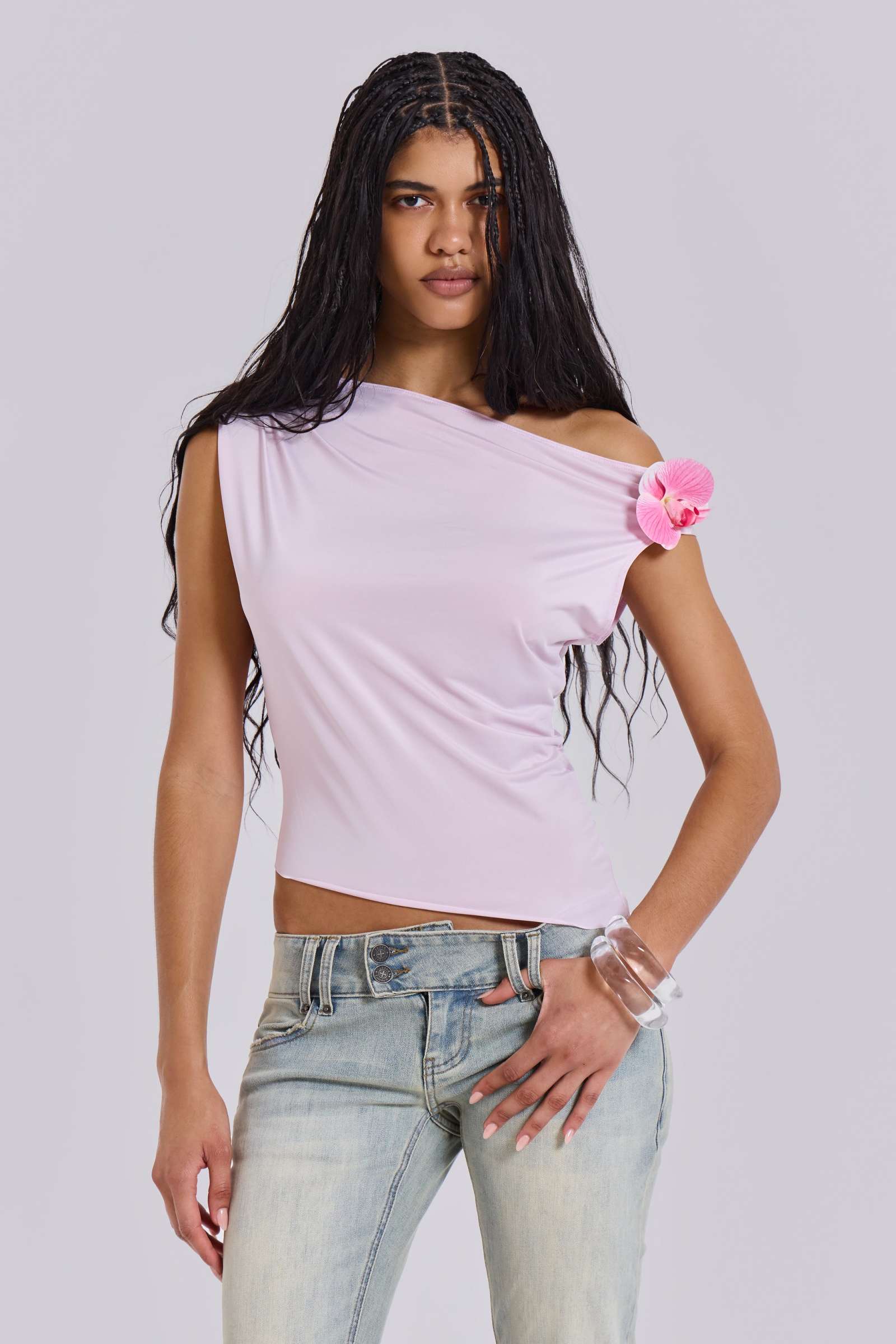 Dare To Drape In Pink With Flower Detail