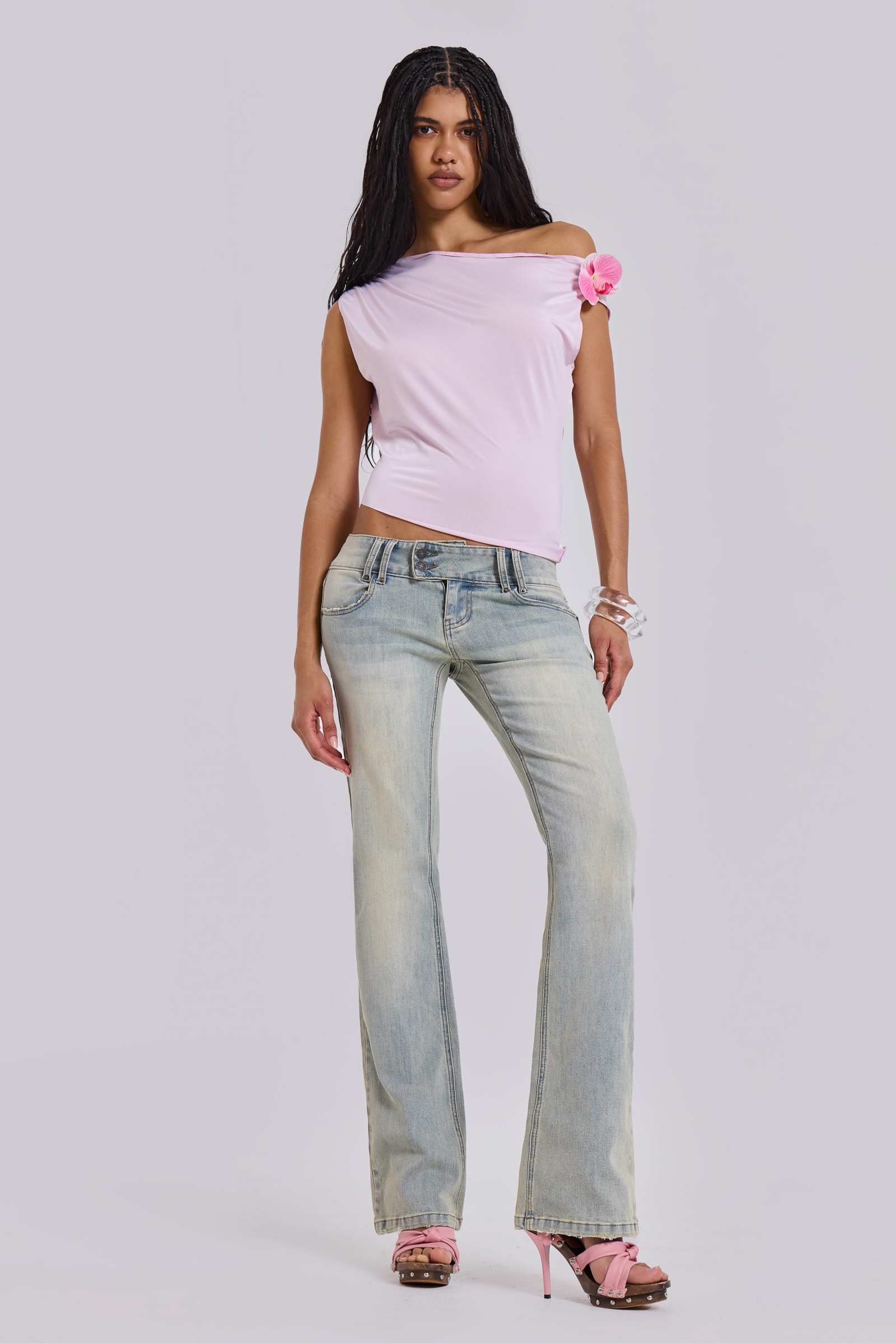 Dare To Drape In Pink With Flower Detail