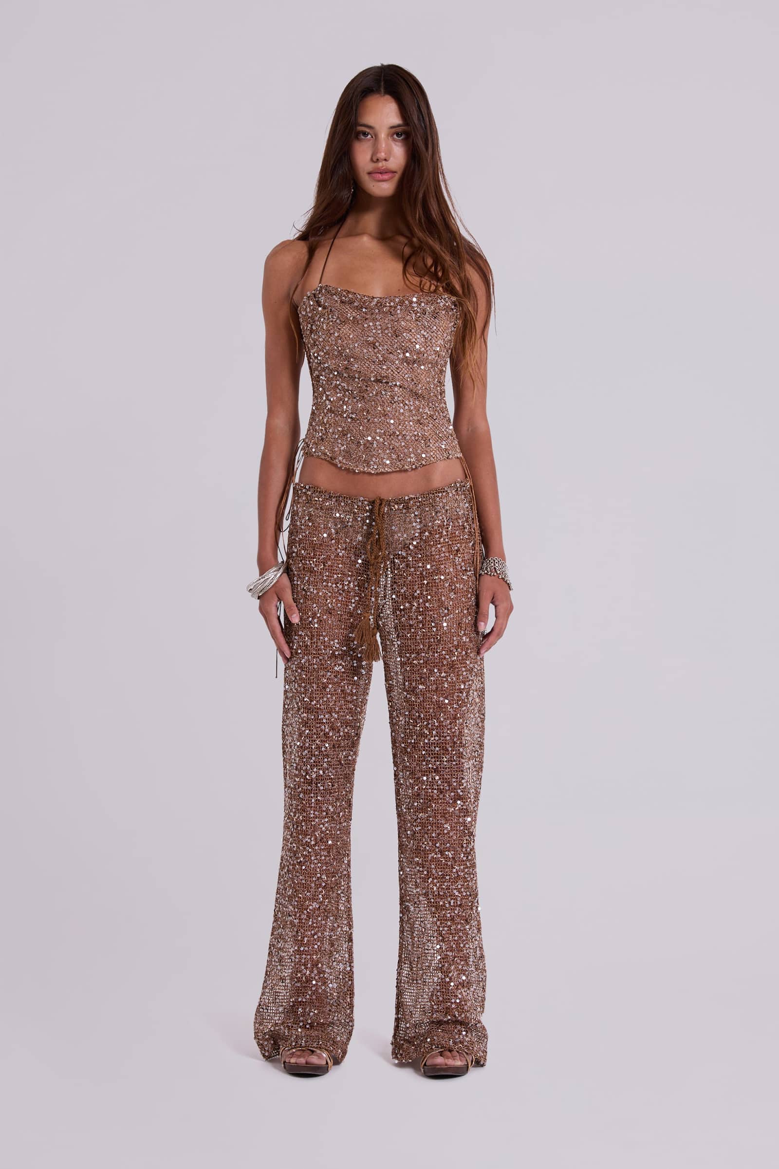 Deva Sequin Knit Corset Top