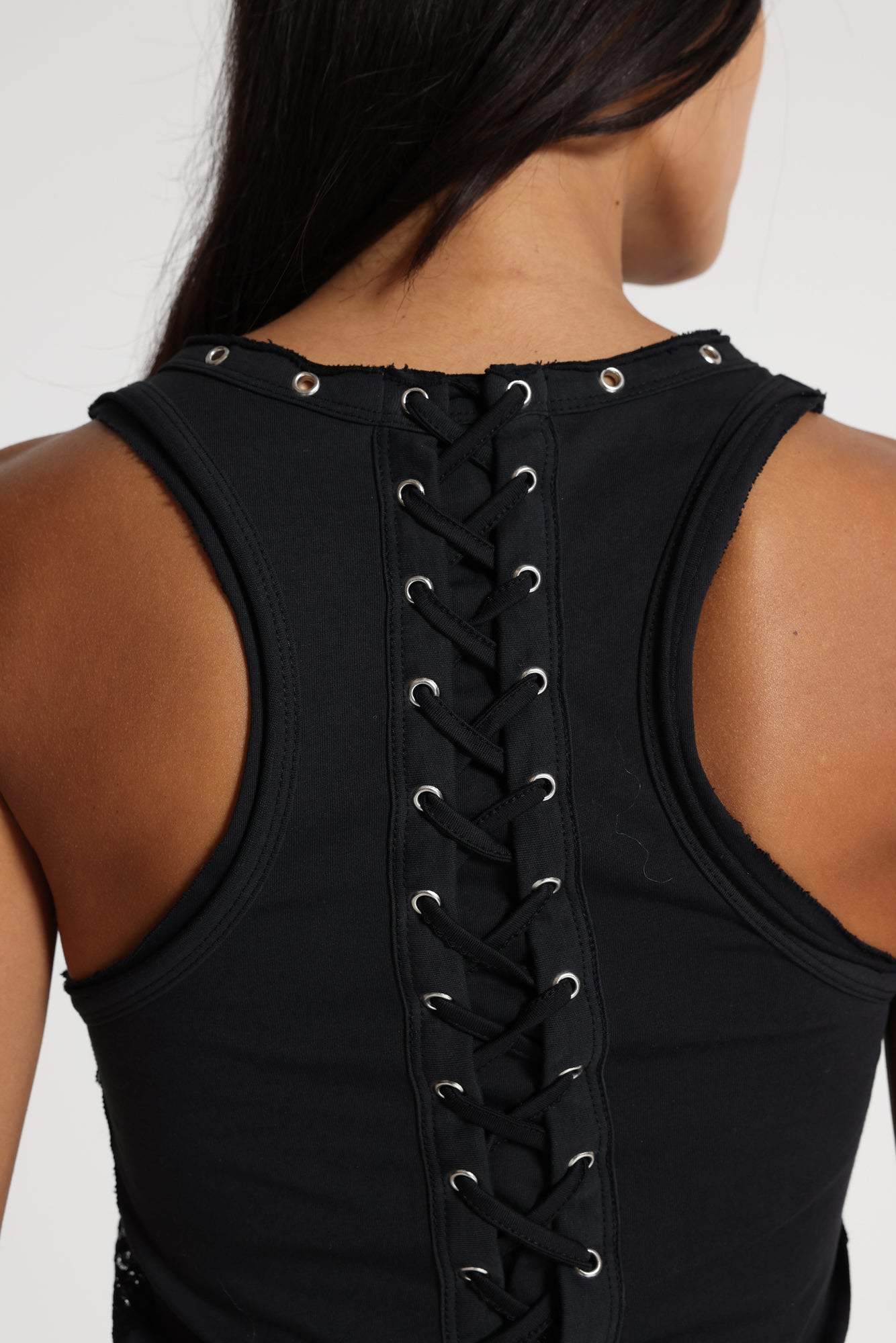 Ramona Burnout Vest Top in Black