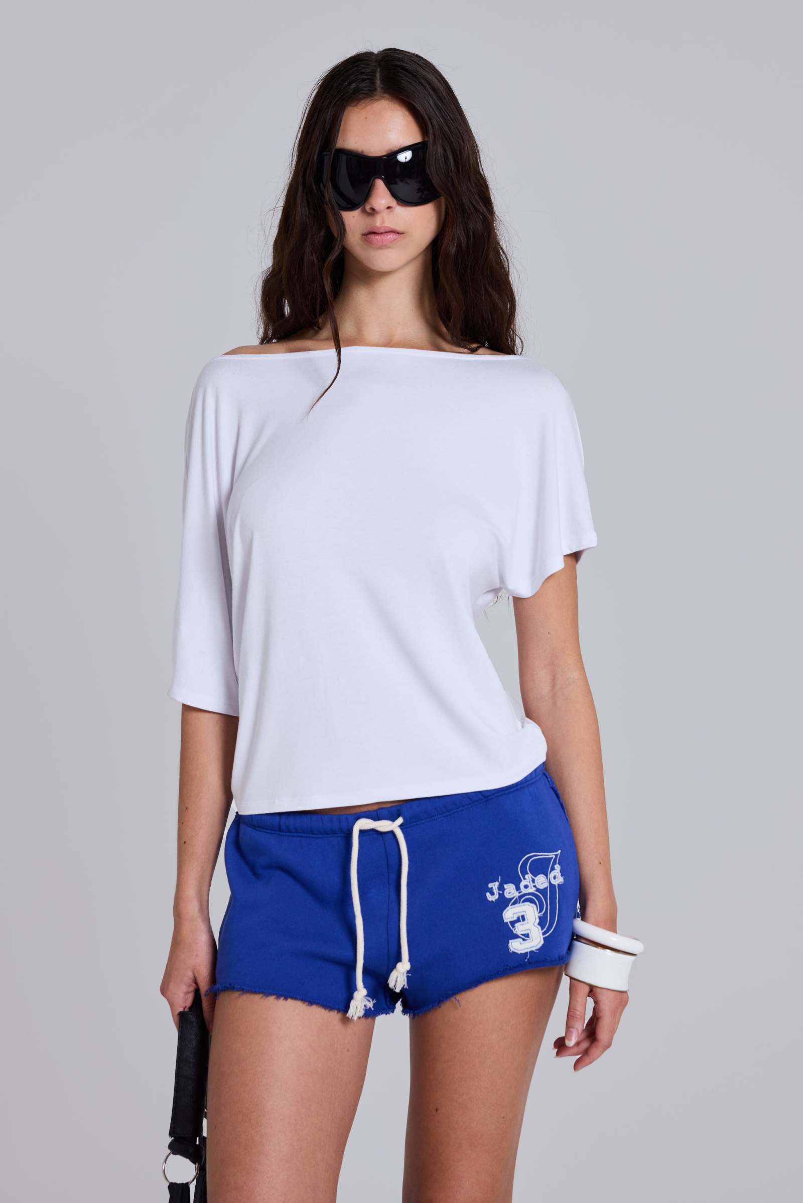 Cleo Mini Jogger Shorts in Blue
