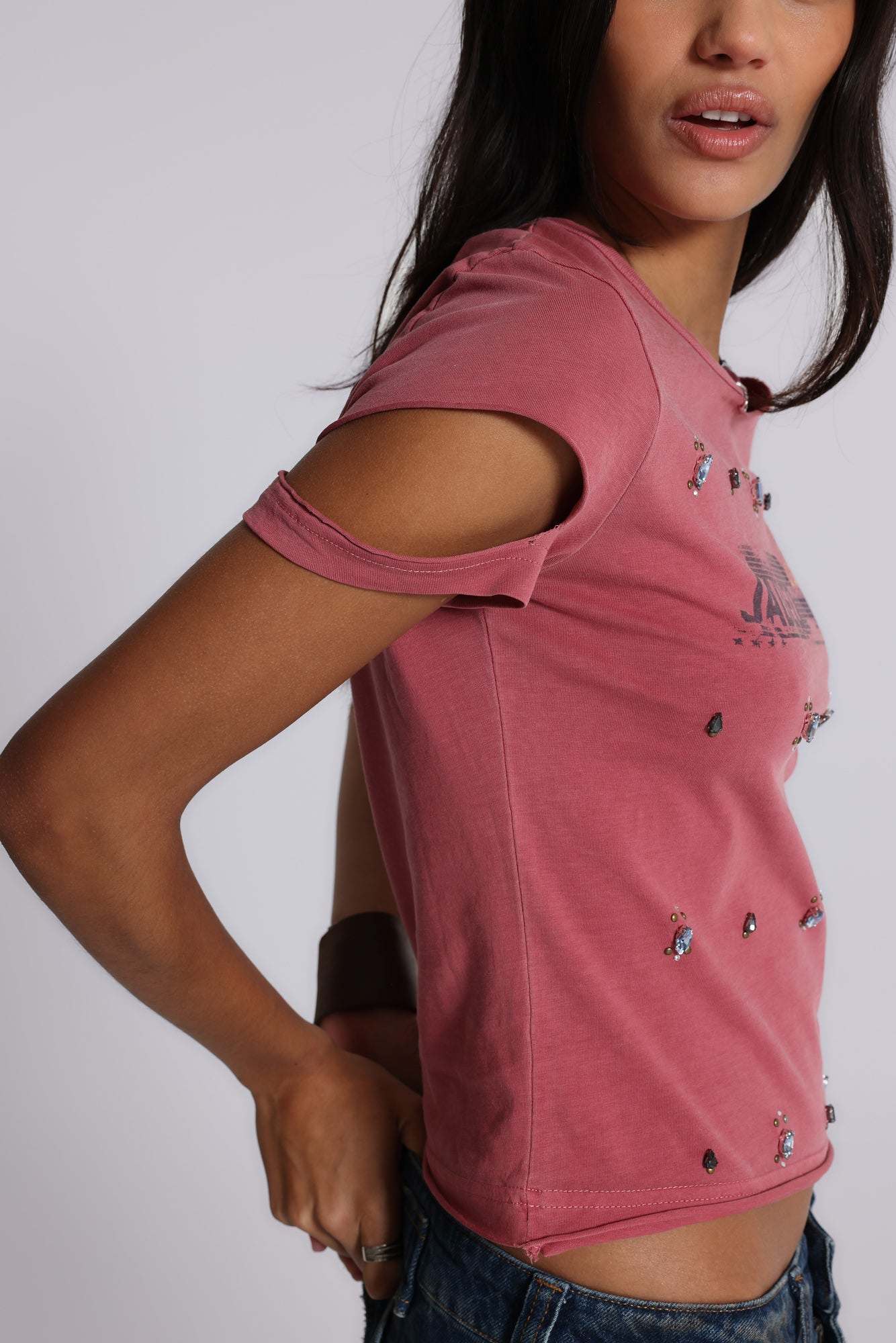 Rally Distressed Embellished Tee