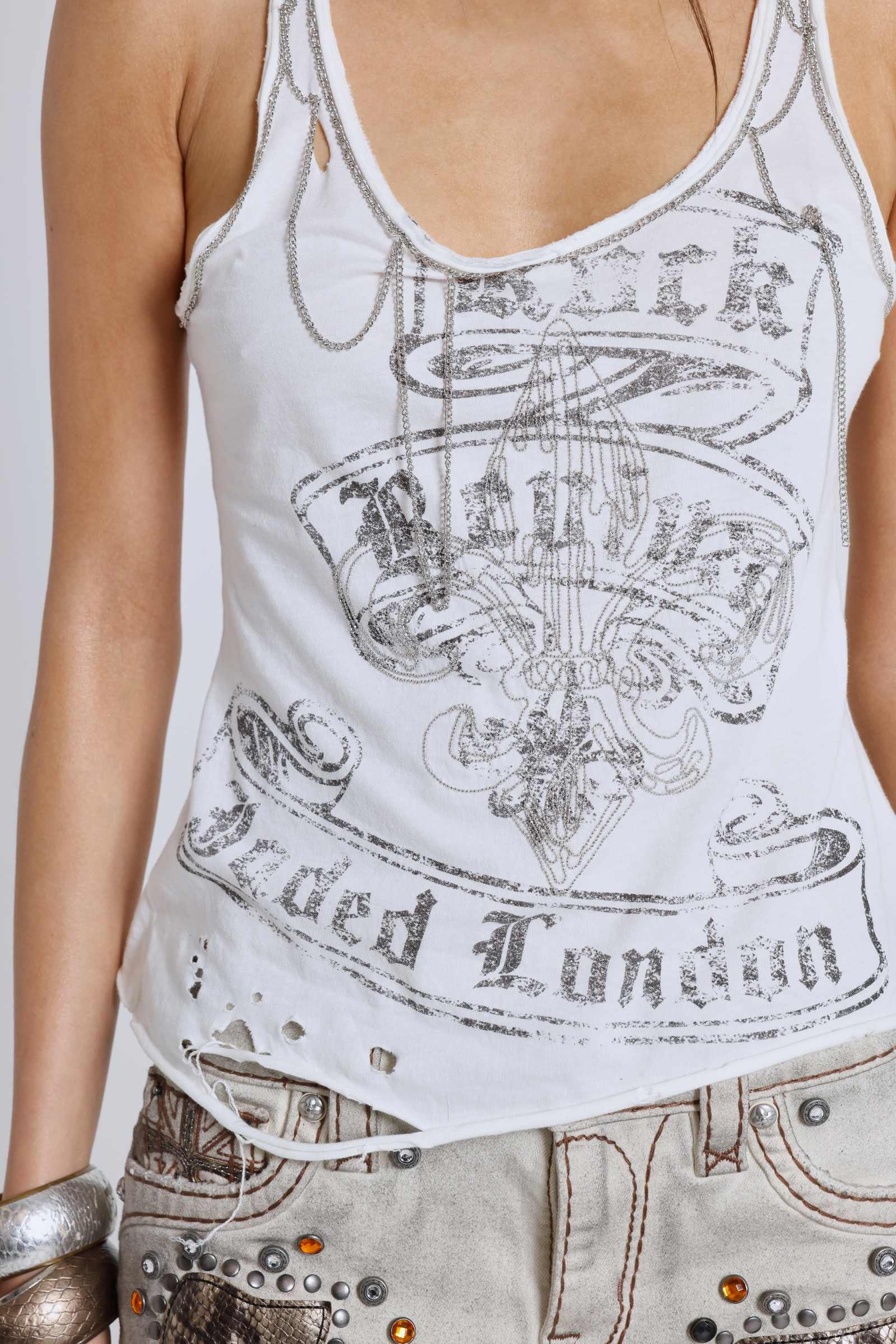 Rock Revival Chain Embroidered Vest Top