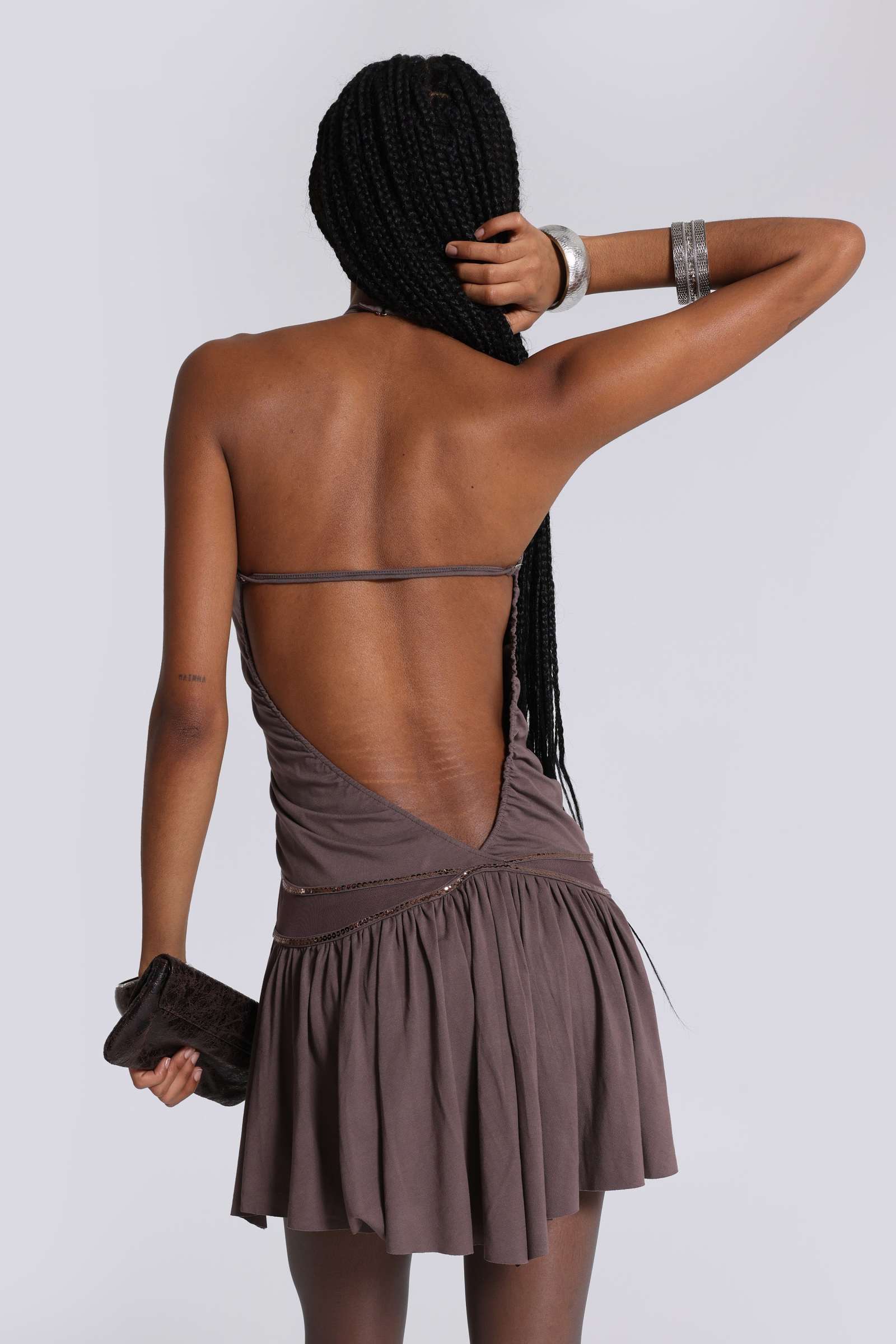 Calisse Backless Mini Dress | Jaded London | Clothing - UK 10 / Grey Calisse Backless Mini Dress | Jaded London | Clothing - UK 10 / Grey