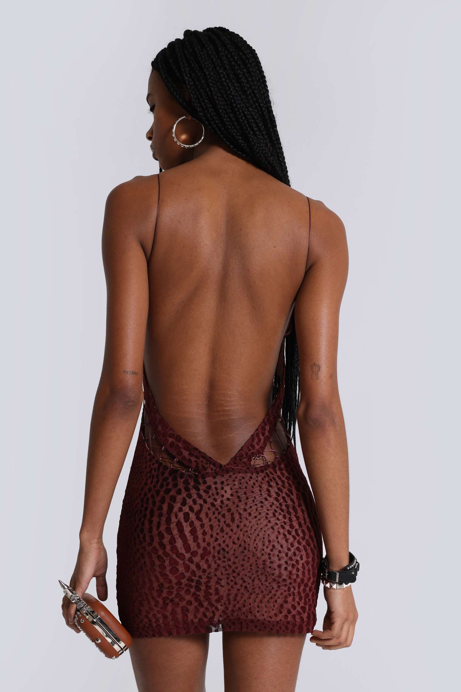 Rhyxa Lace Up Mini Dress