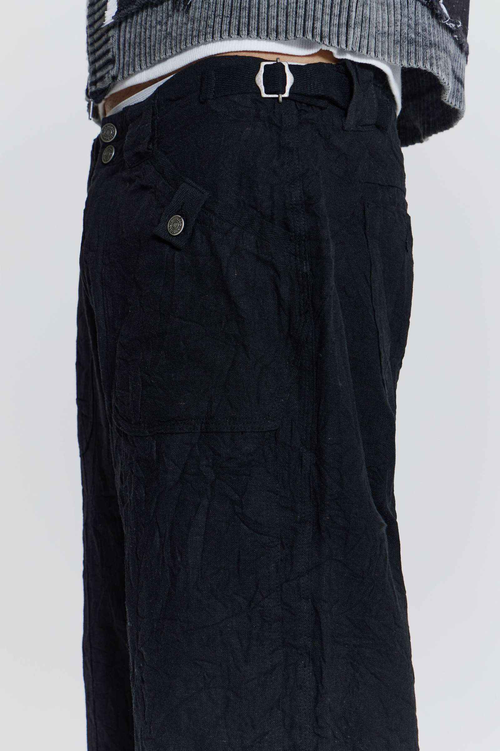 Black Creased Pants