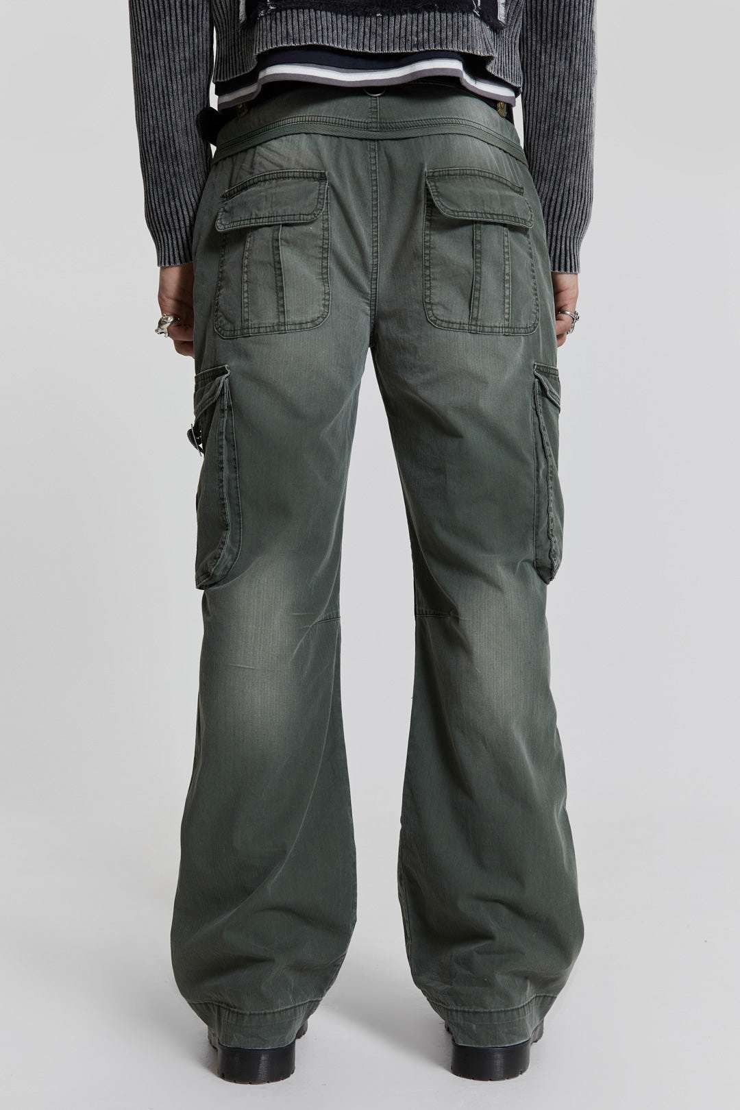 Khaki Straight Leg Cargo Trousers