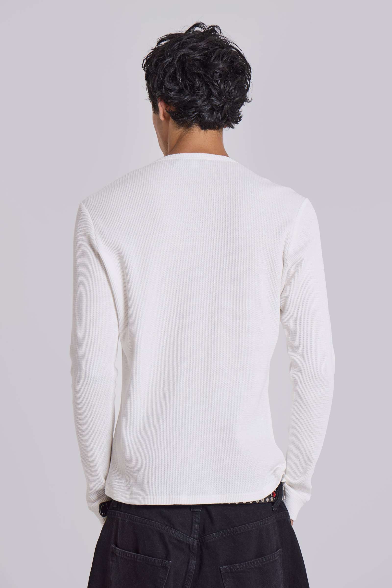 Anointed White Waffle Henley Tee