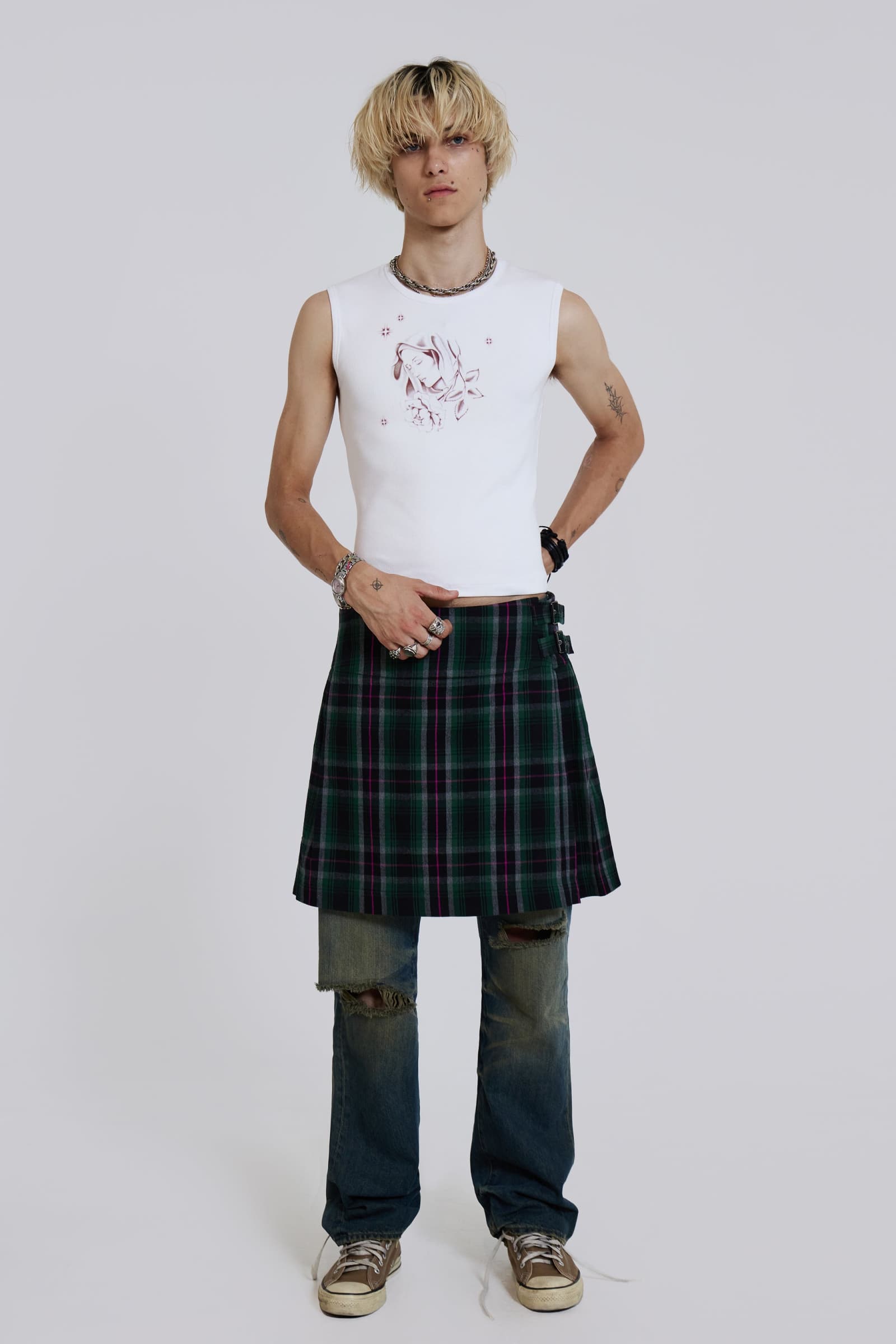 Green Check Mini Fraser Kilt