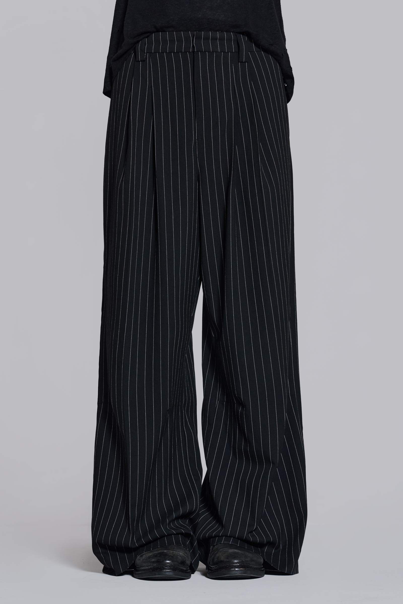 Black Pinstripe Goliath Suit Pants