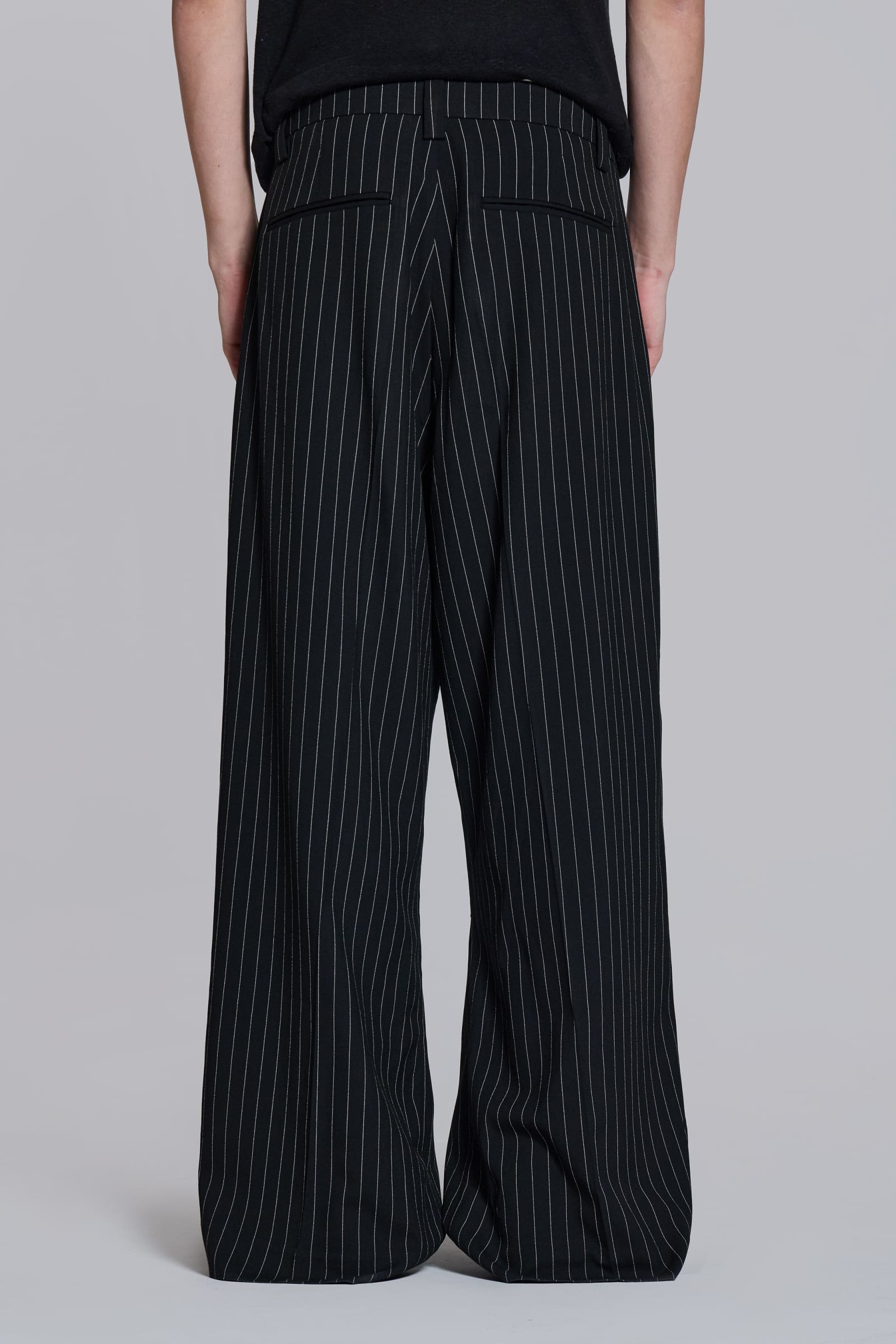Black Pinstripe Goliath Suit Pants