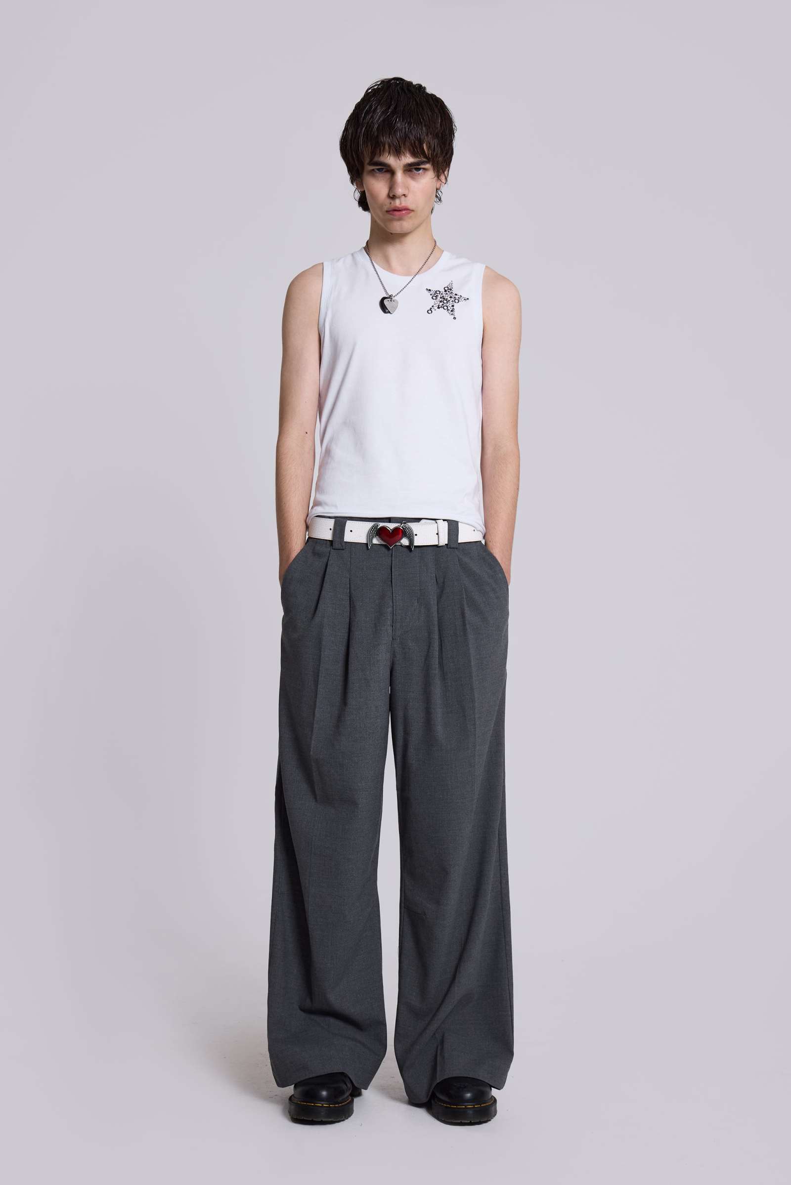 Shop Goliath Grey Suit Pants | Jaded London | Clothing