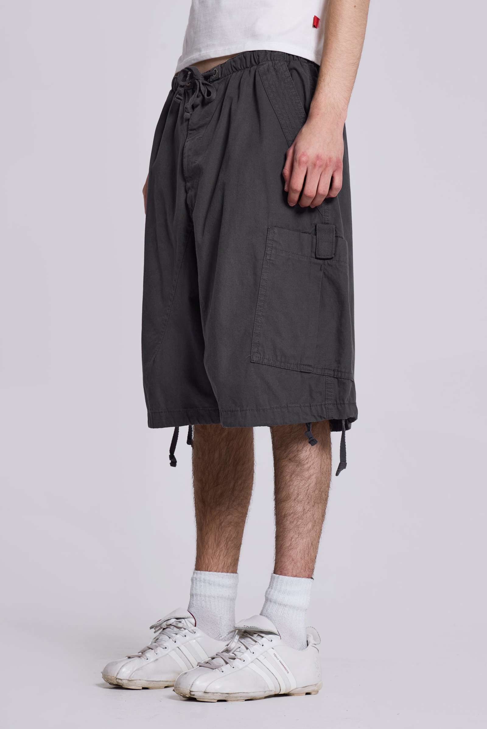Vintage Grey Parachute Cargo Shorts