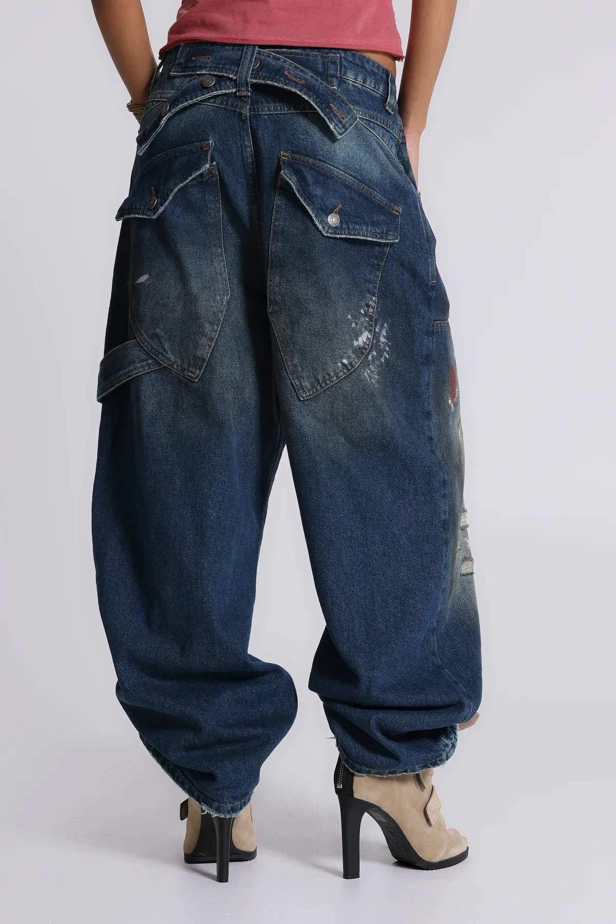 Splatter Cinch Carpenter Jeans