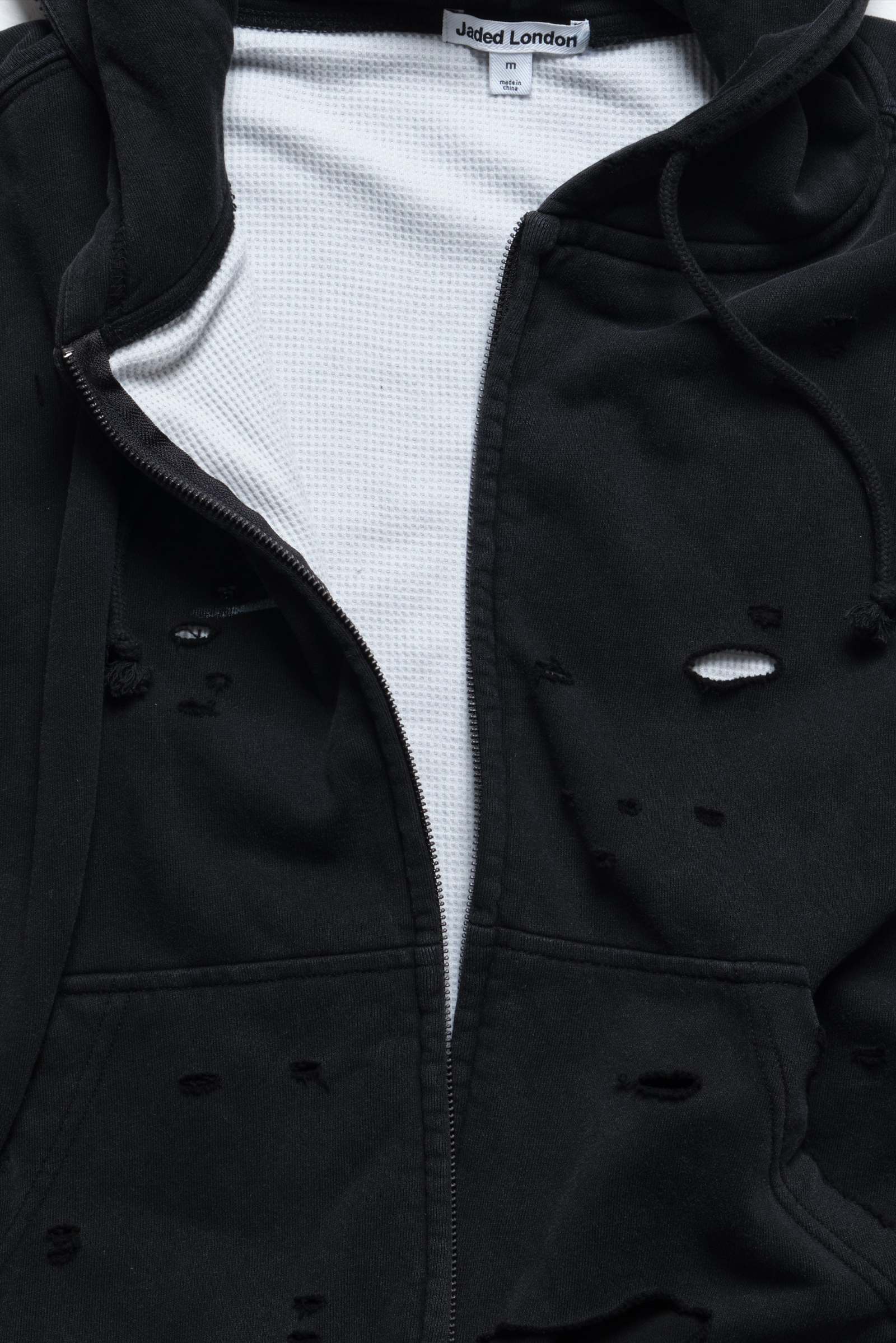 Sun Faded Waffle Lined Zip Hoodie