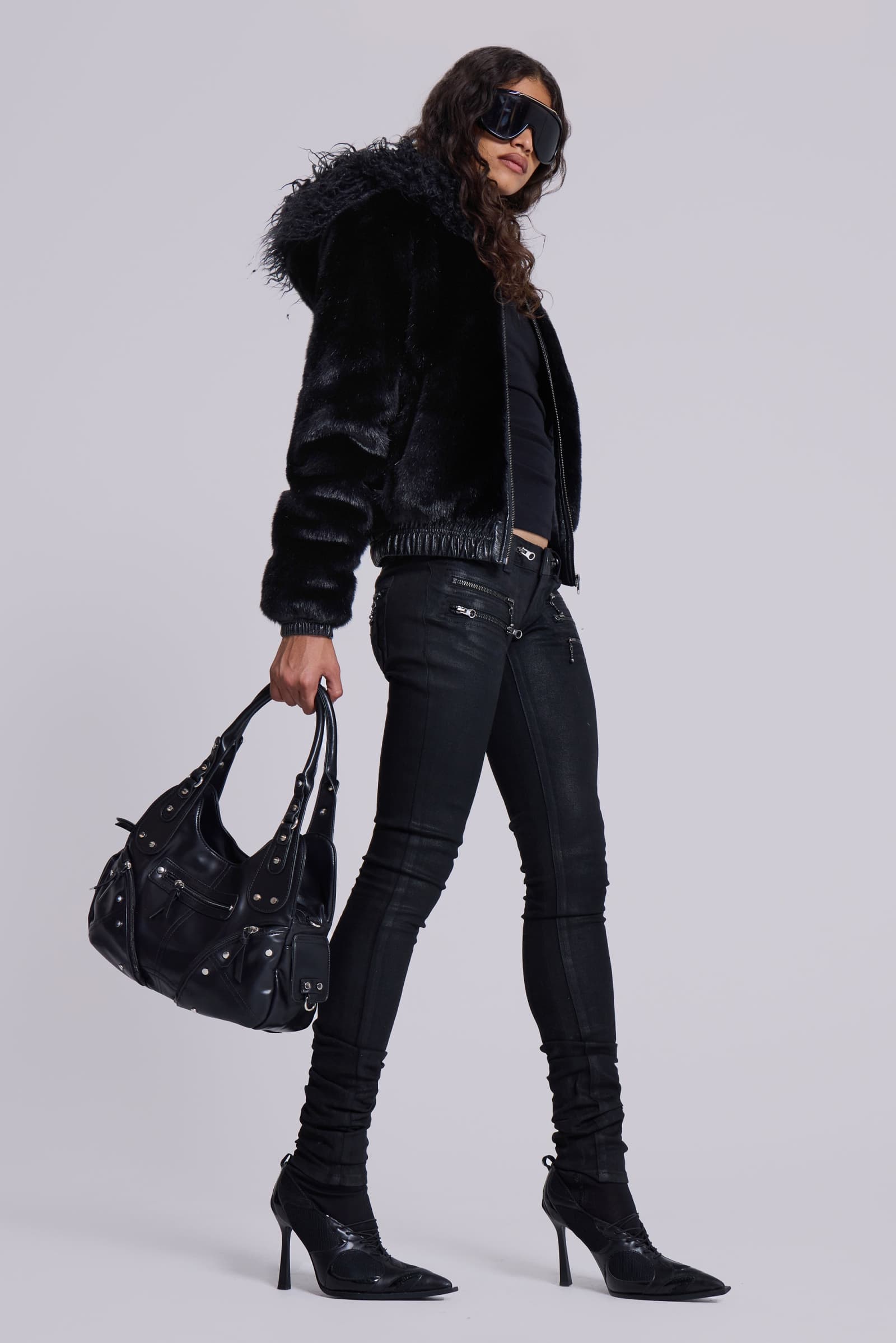 Raven Faux Fur Jacket | Jaded London