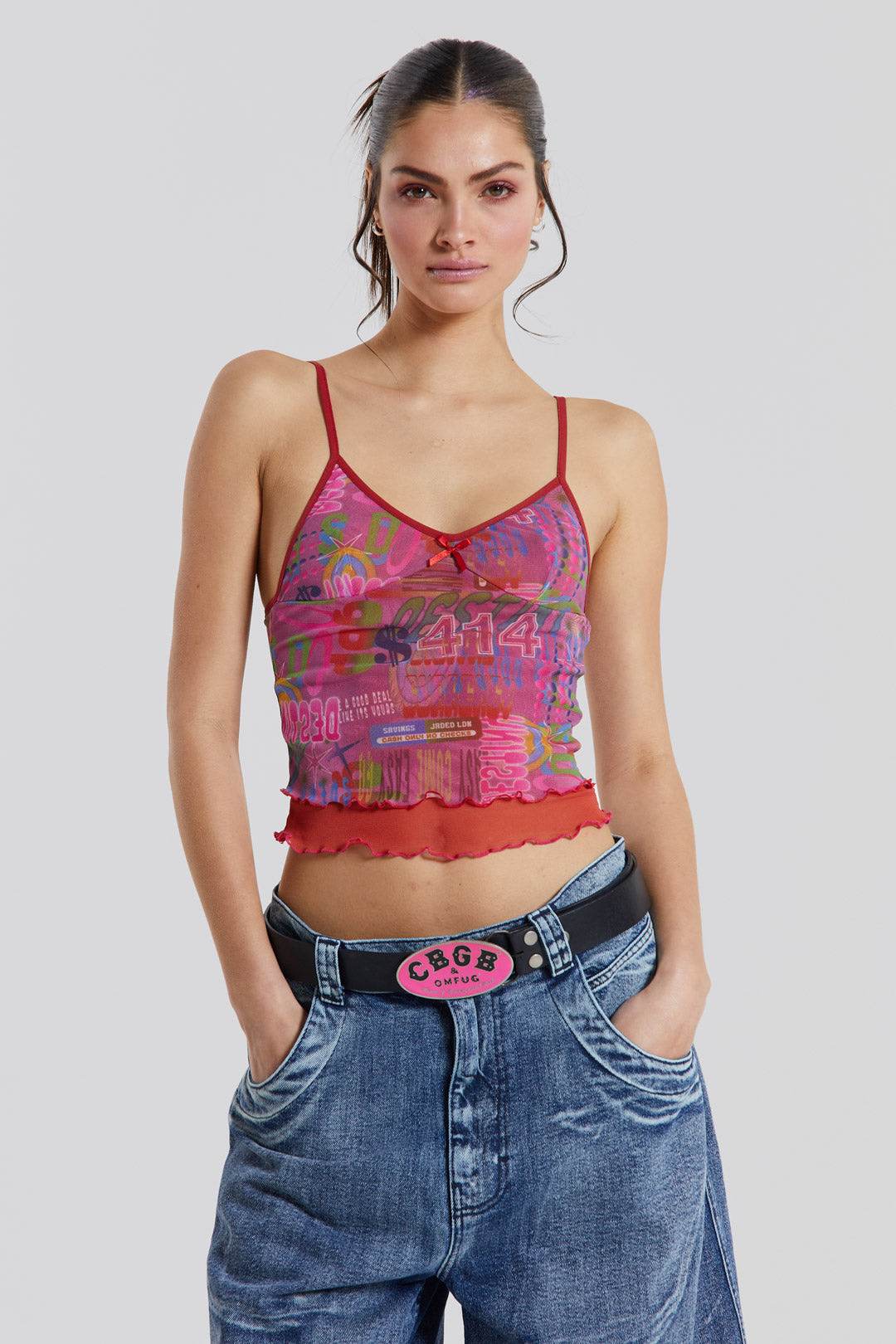 Fusion Mesh Camisole Top