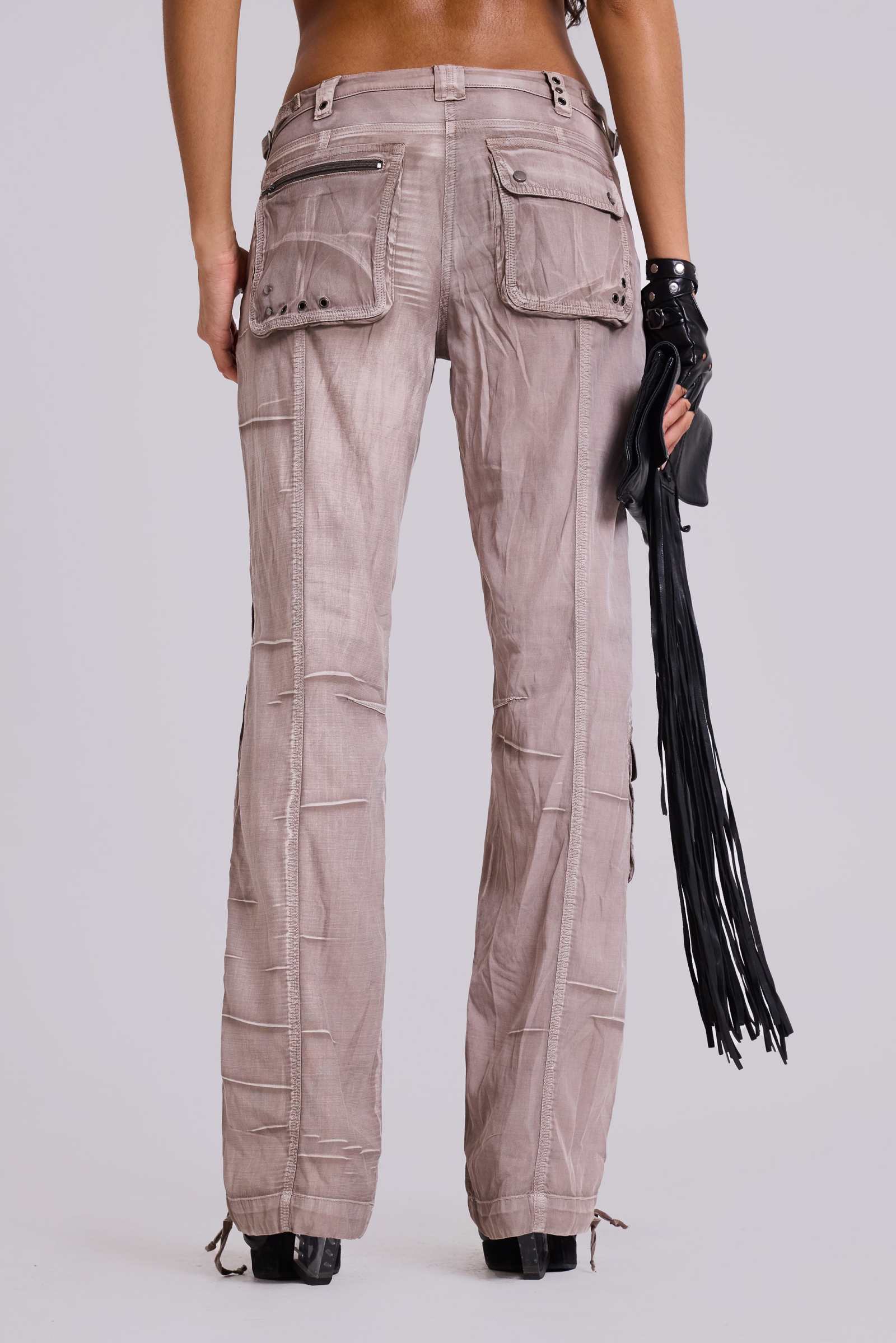 Ara Low-Rise Washed Cargo Trousers