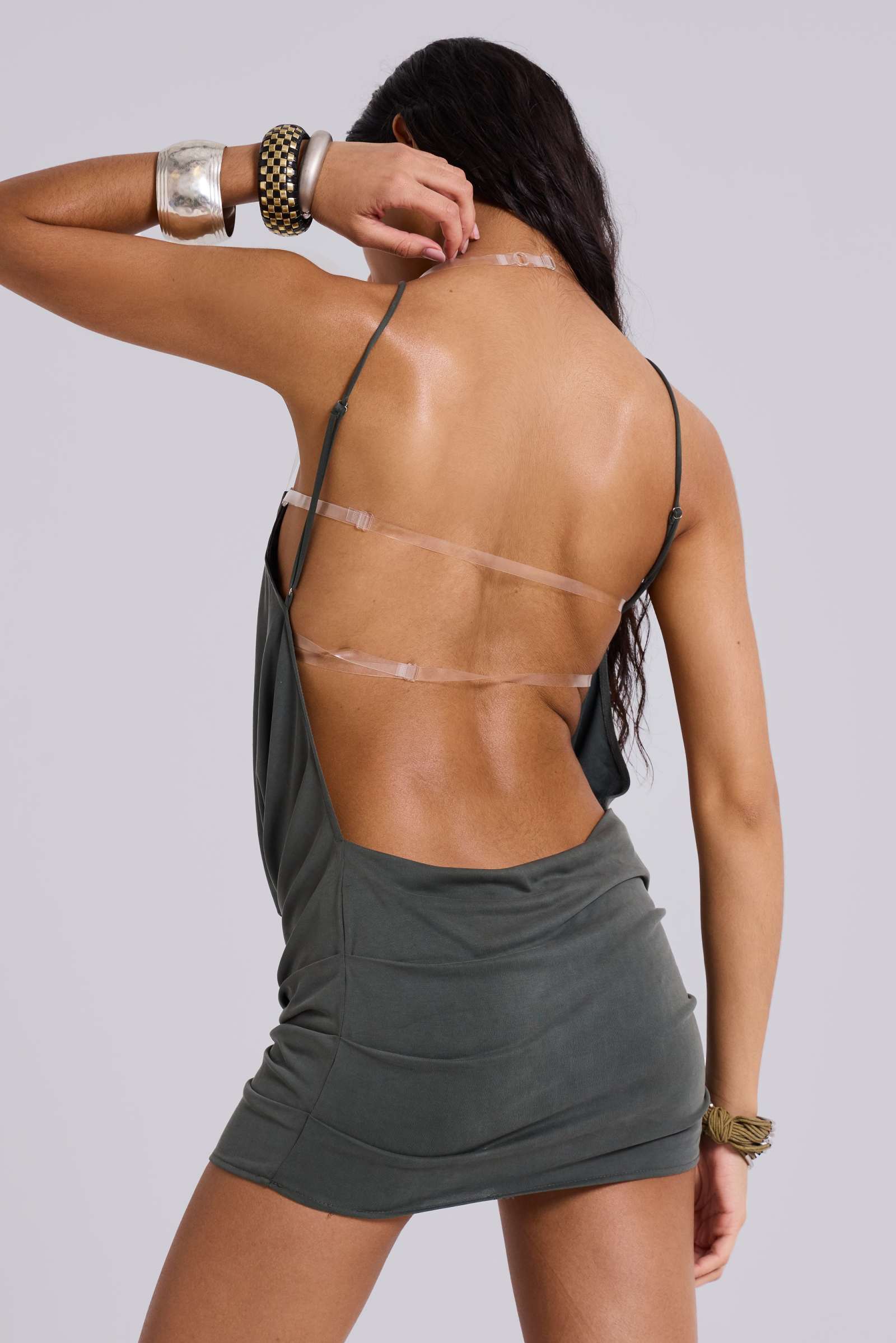 Selma Backless Draped Mini Dress