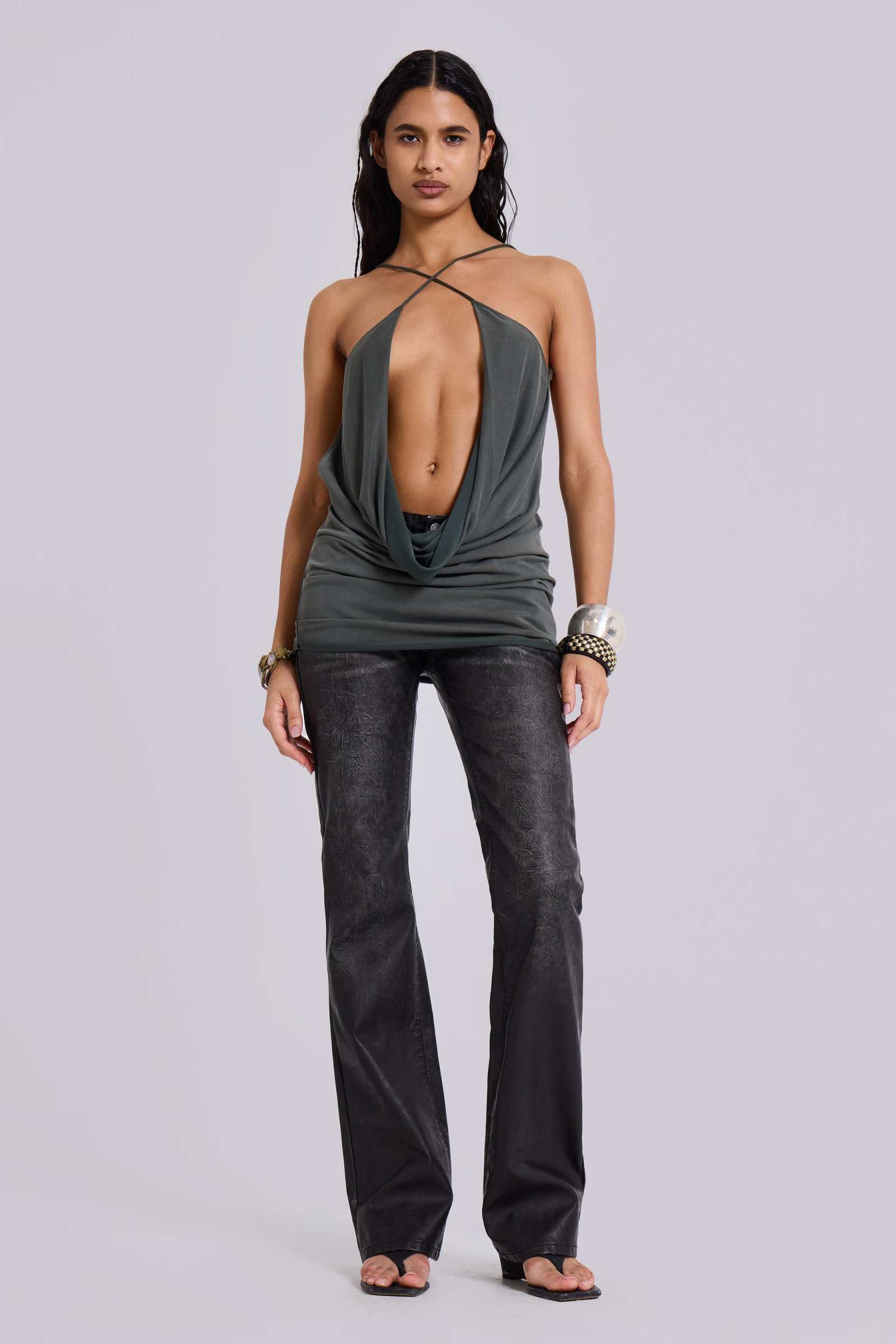 Selma Backless Draped Mini Dress