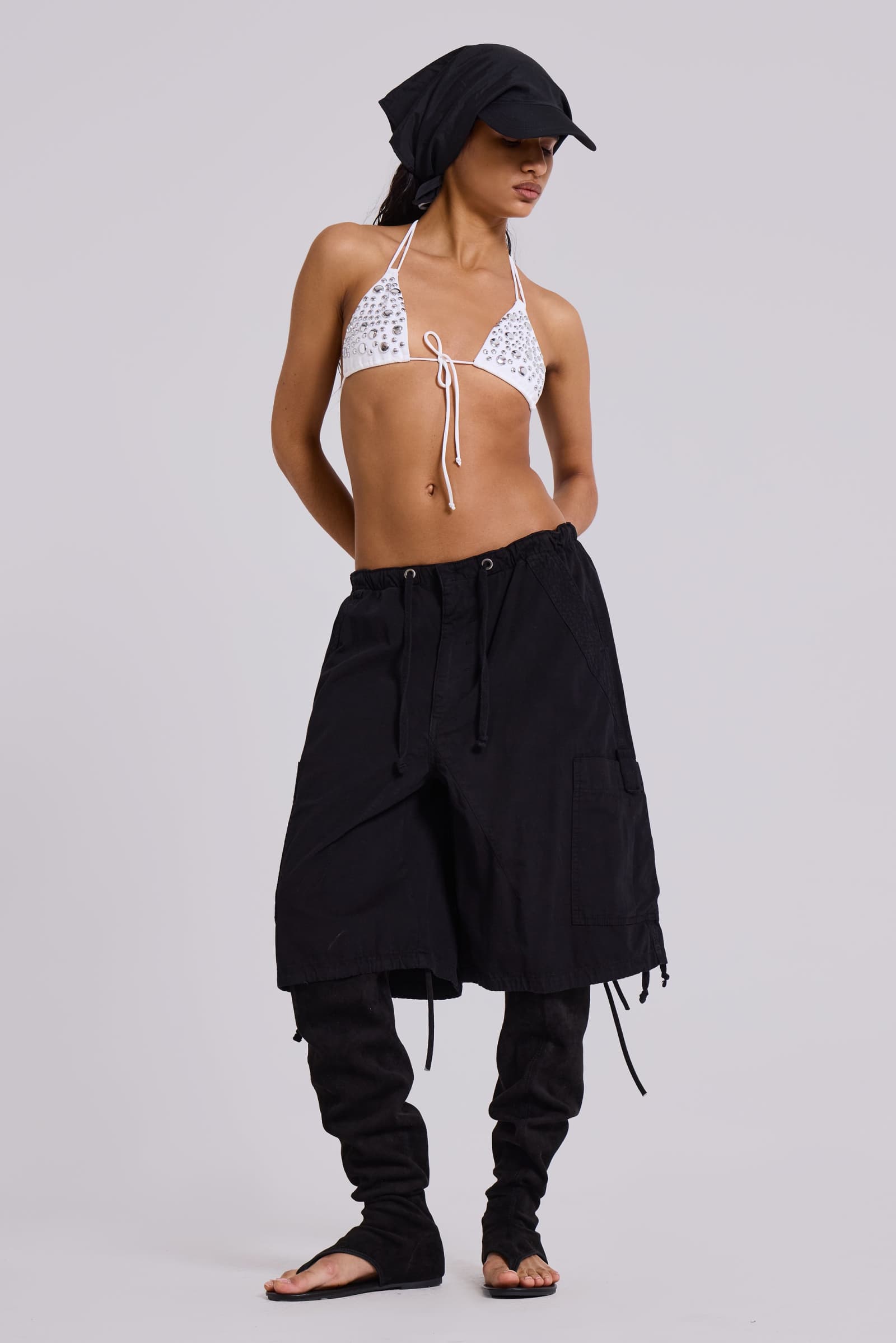 Black Parachute Cargo Shorts