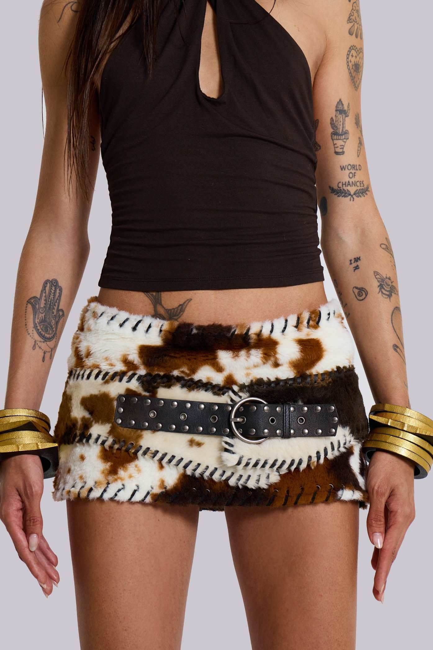 Zora Brown Backless Choker Top