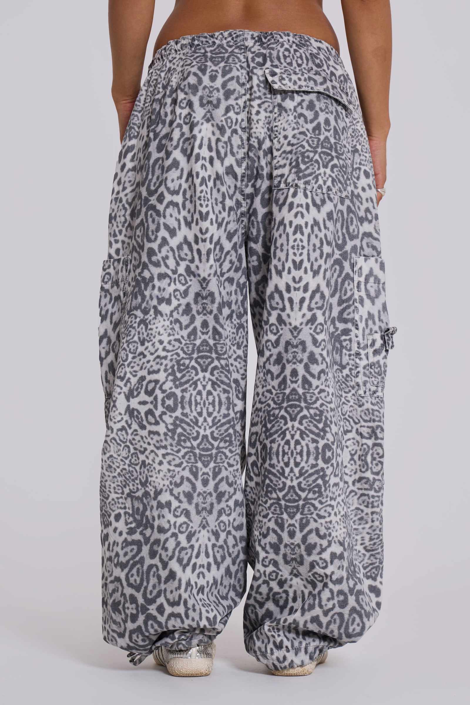 Snow Leopard Parachute Pants