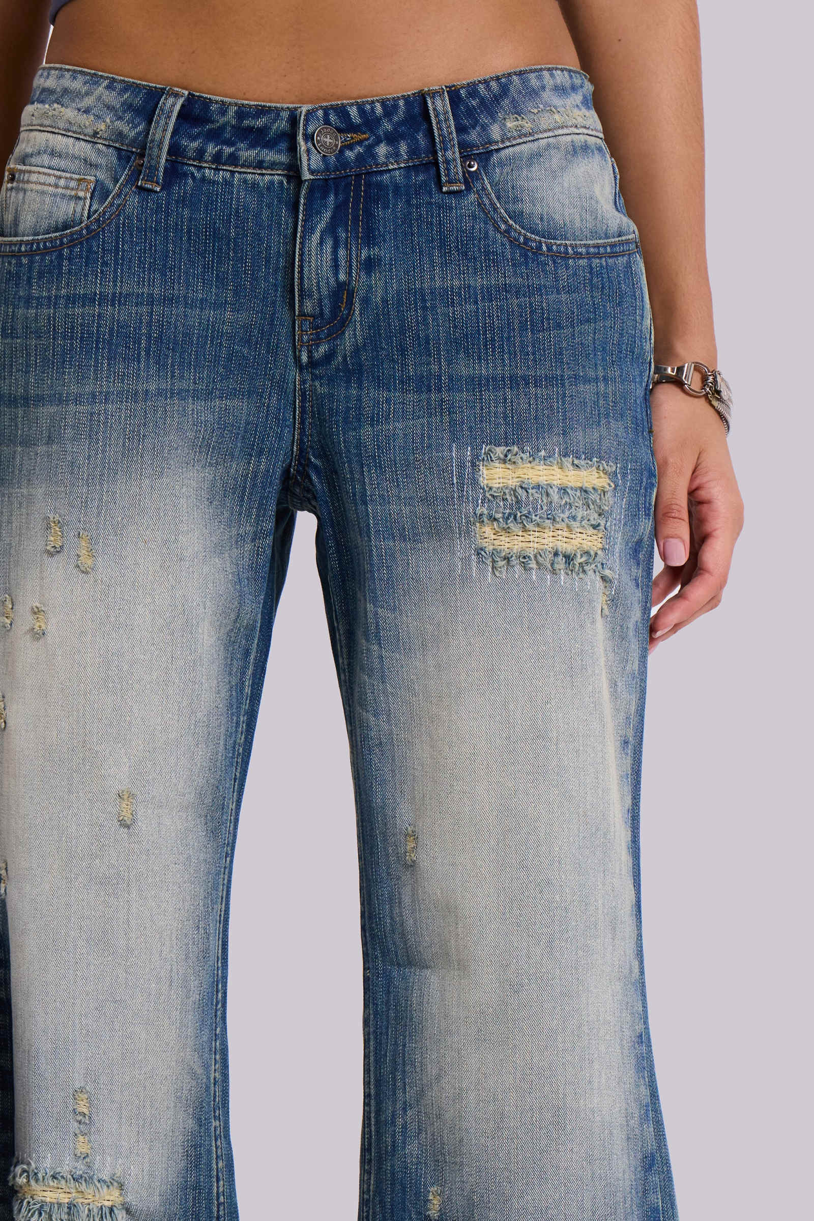 Hunter Loose Straight Leg Jeans in Blue Wash