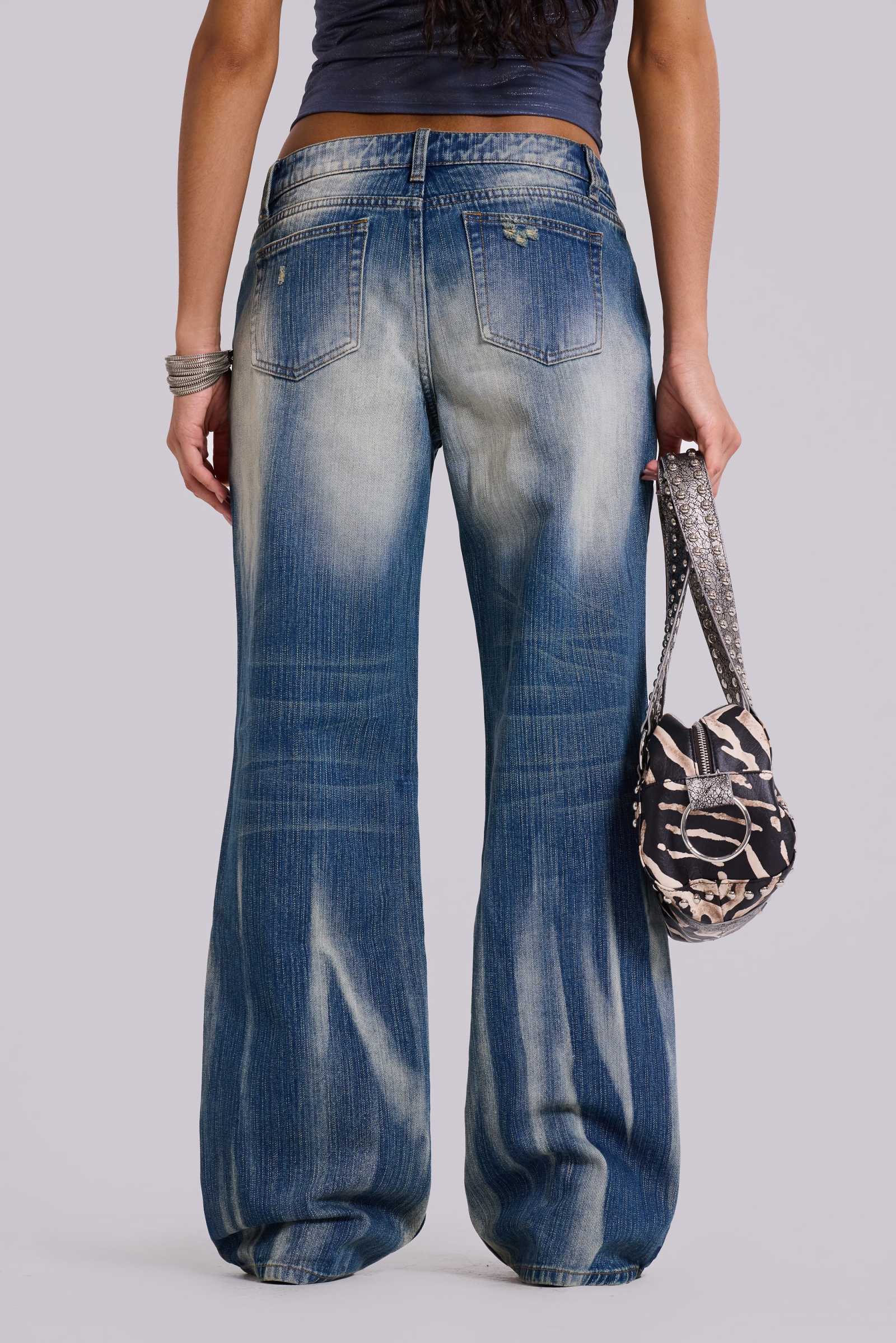 Hunter Loose Straight Leg Jeans in Blue Wash