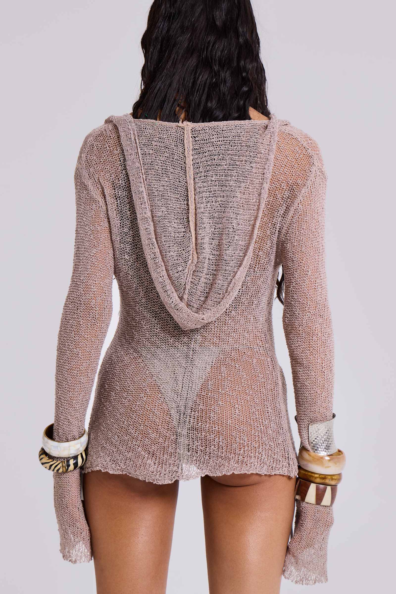 Naia Loose Knit Hooded Top