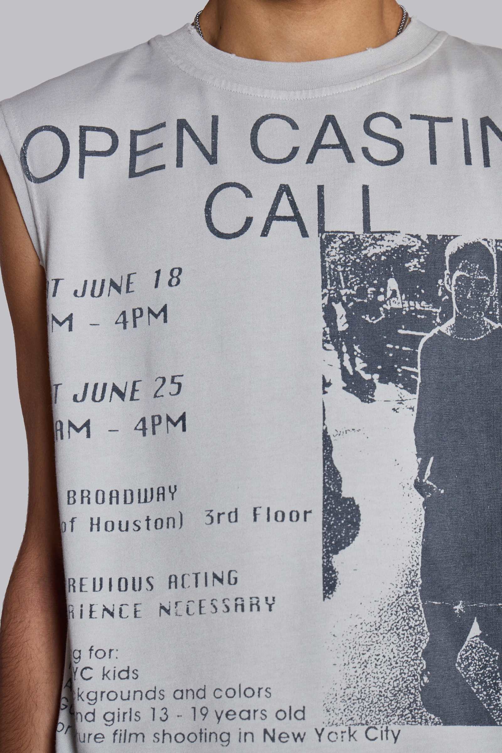 Open Casting White Tank Top