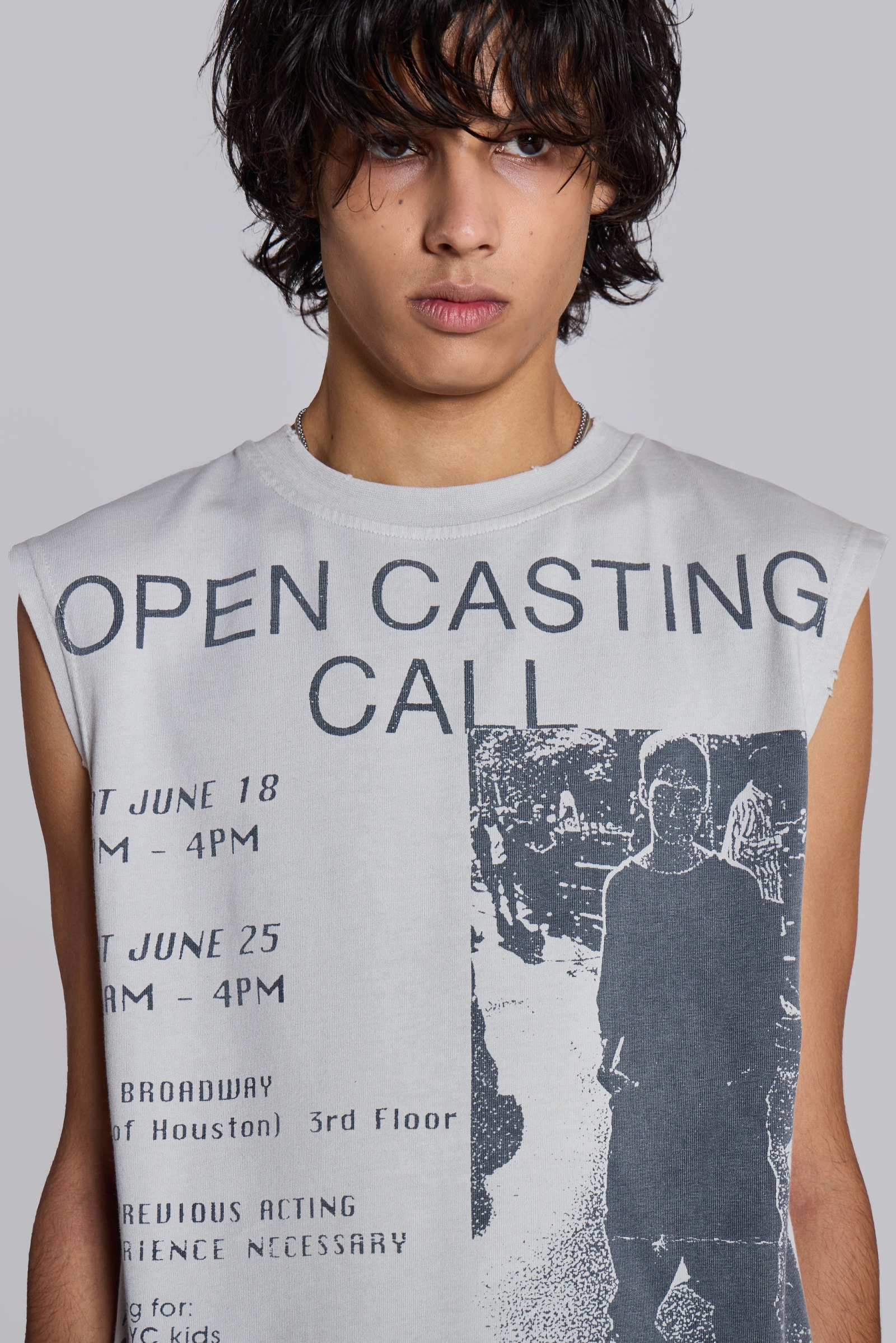 Open Casting White Tank Top