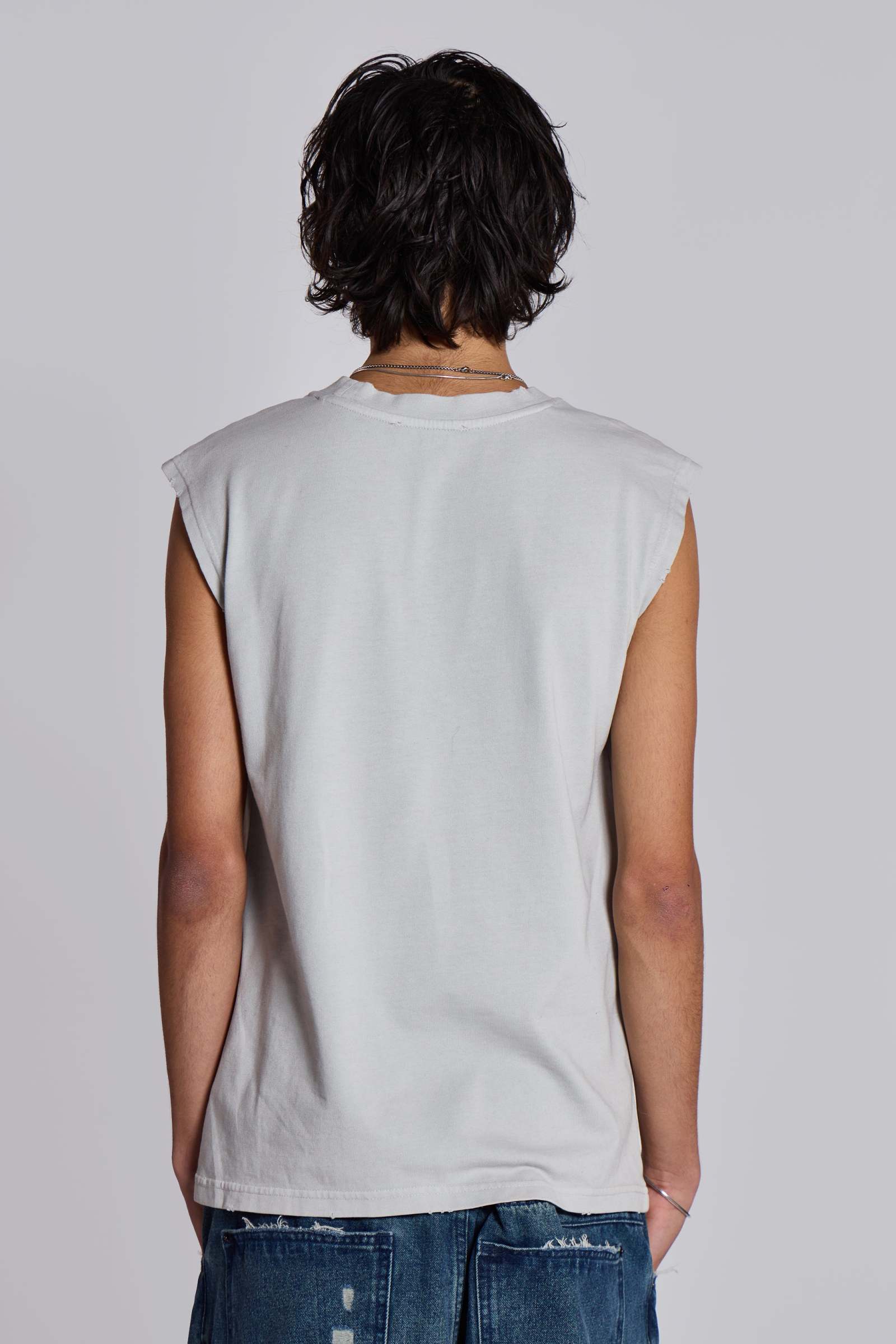 Open Casting White Tank Top