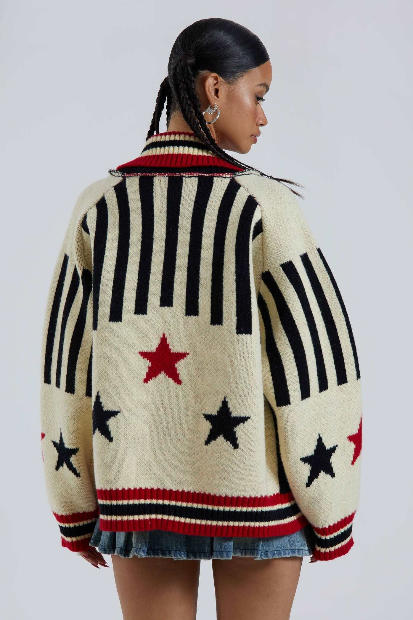 jaded london Team 23 Knitted Zip Through Multi Deals Black Friday