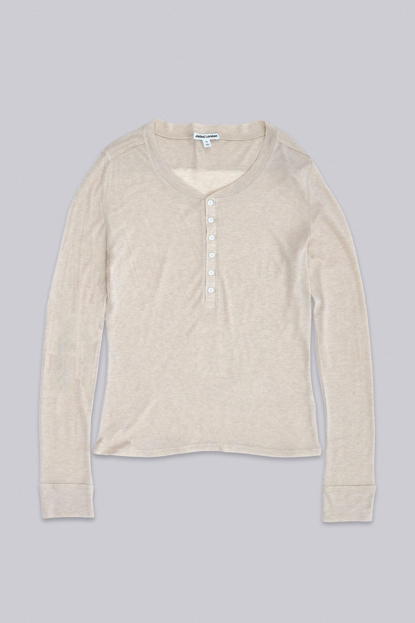 Oatmeal Haze Henley Top