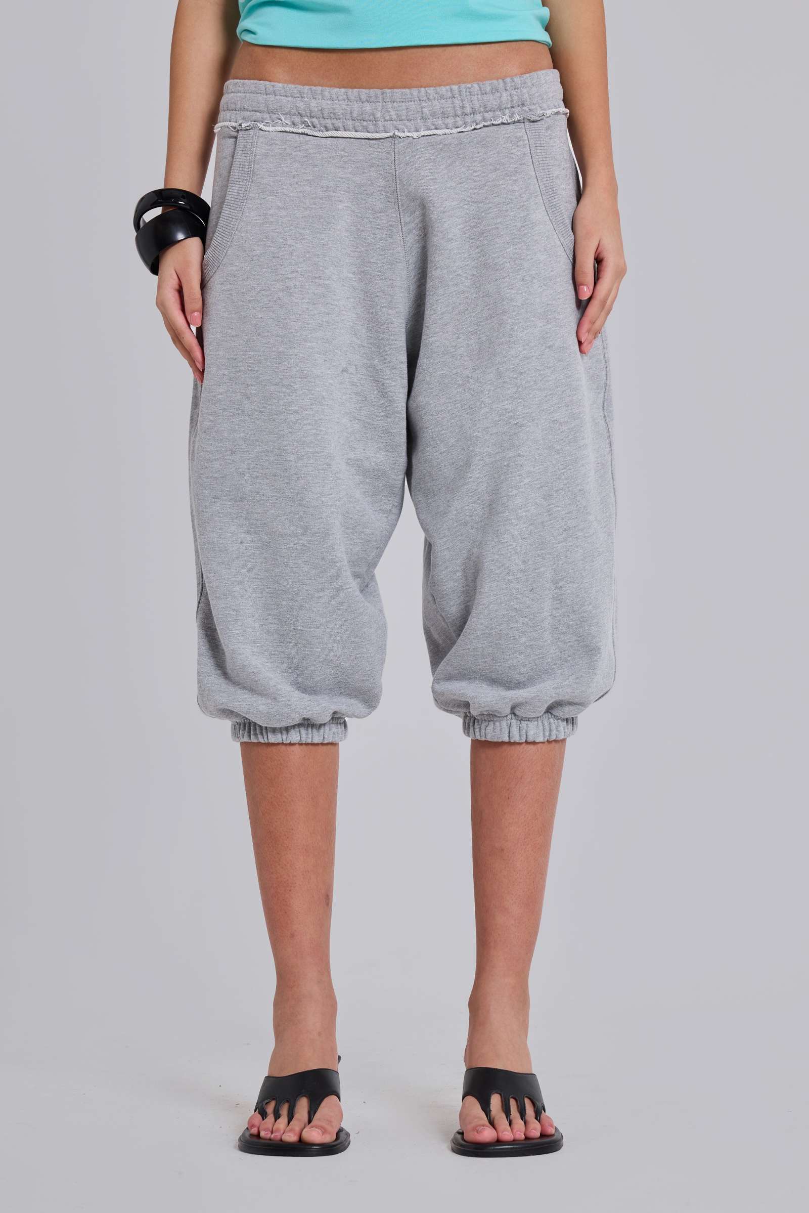 Grey Marl Cropped Monster Joggers