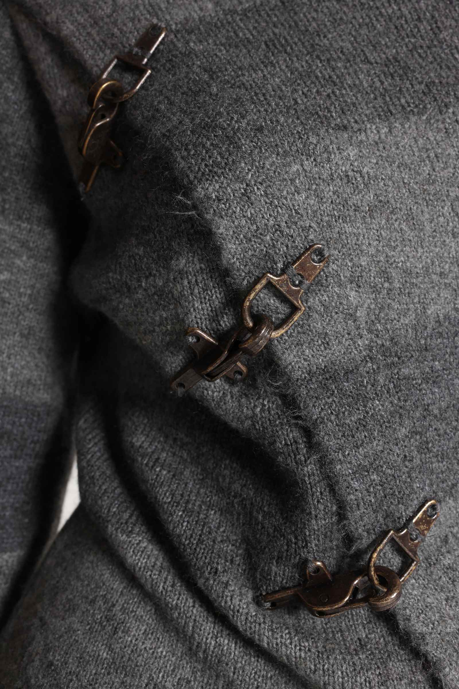 Clasp Asymmetric Stripe Knit