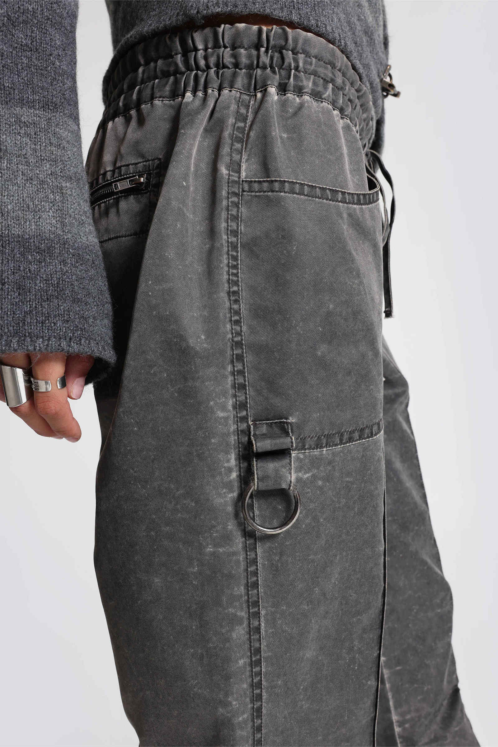 Vire Washed Satin Bootcut Cargos